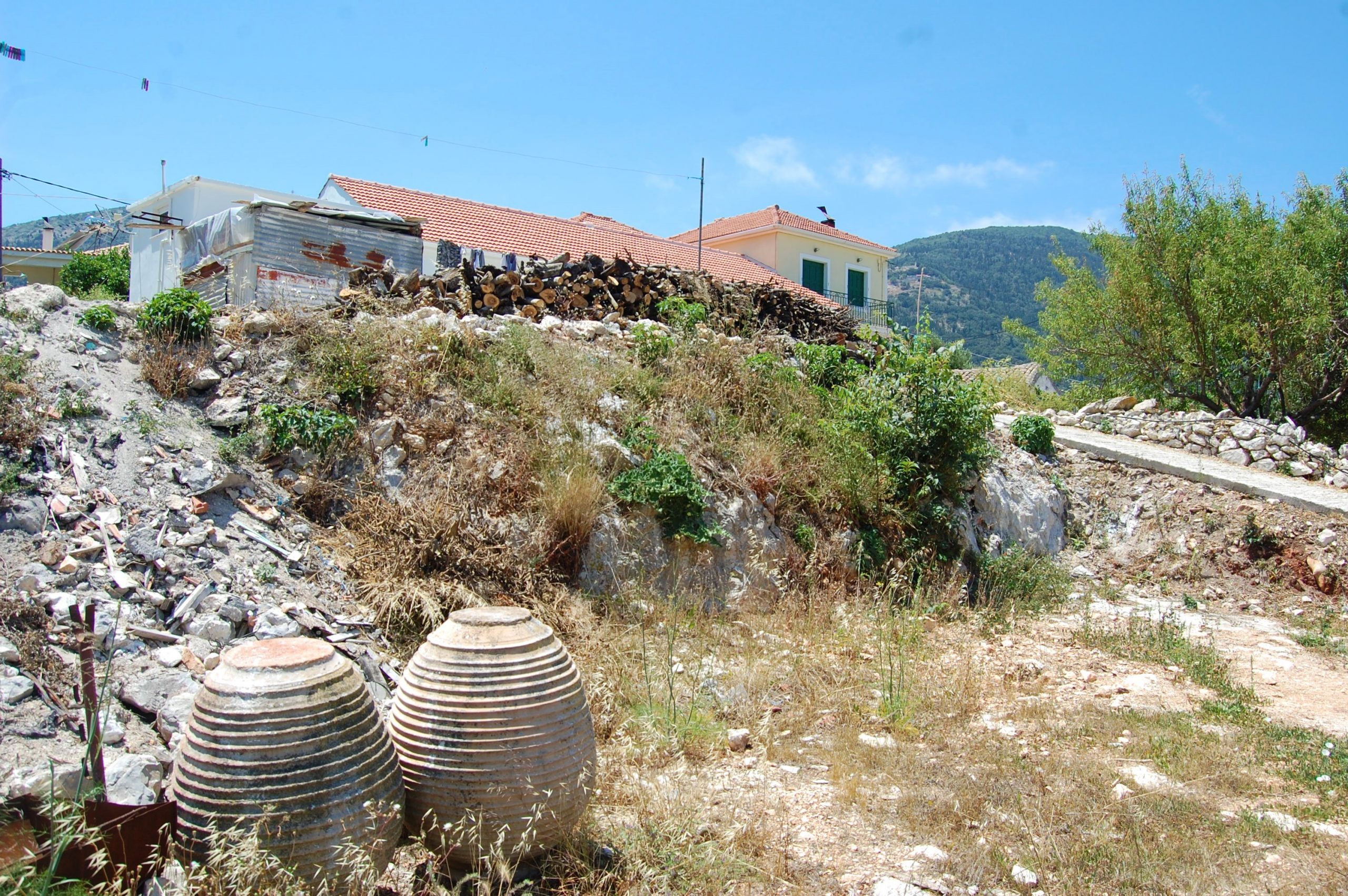 Landscape and terrain of land for sale on Ithaca Greece, Ag Saranta