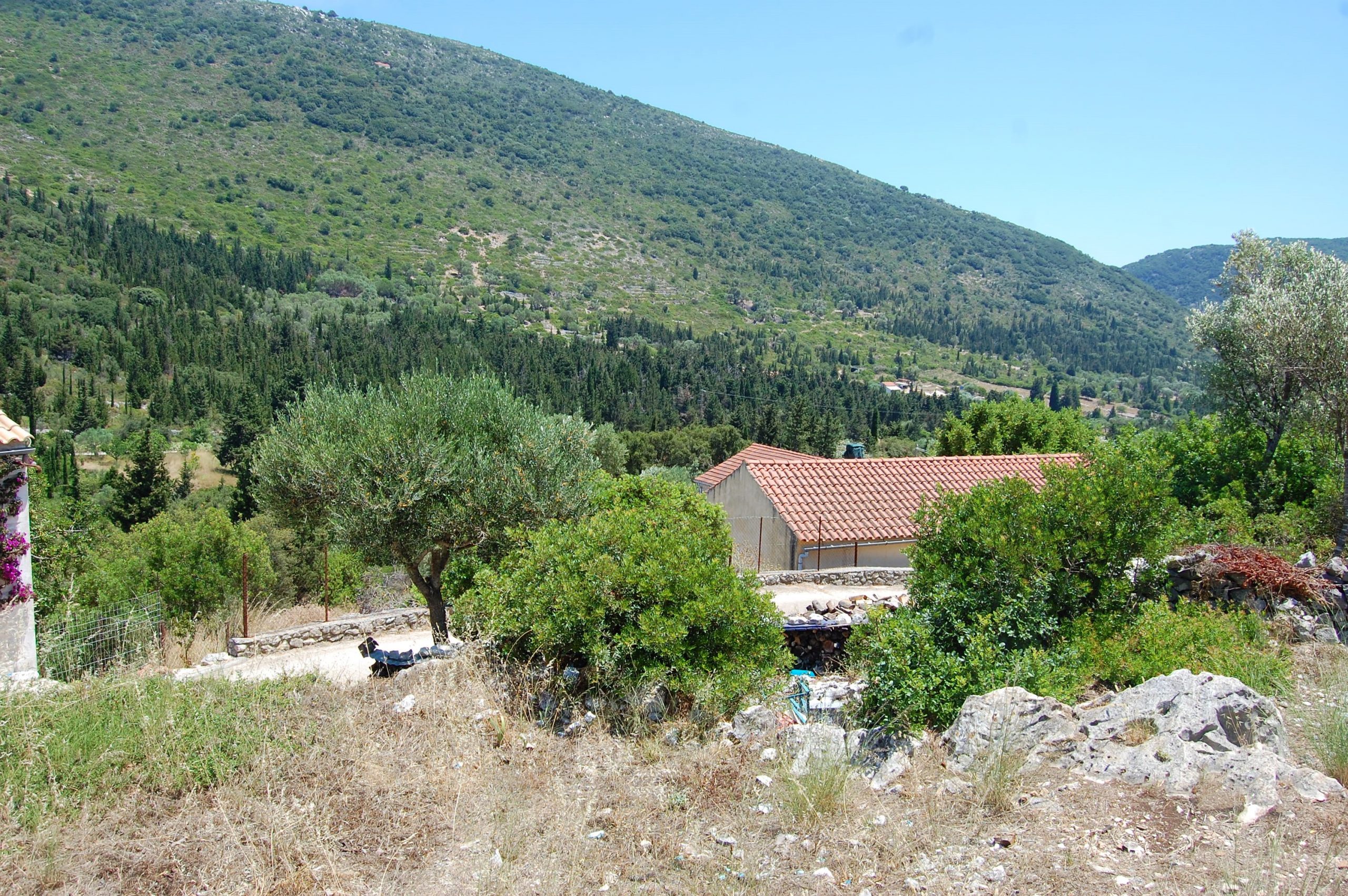 Landscape and terrain of land for sale on Ithaca Greece, Ag Saranta