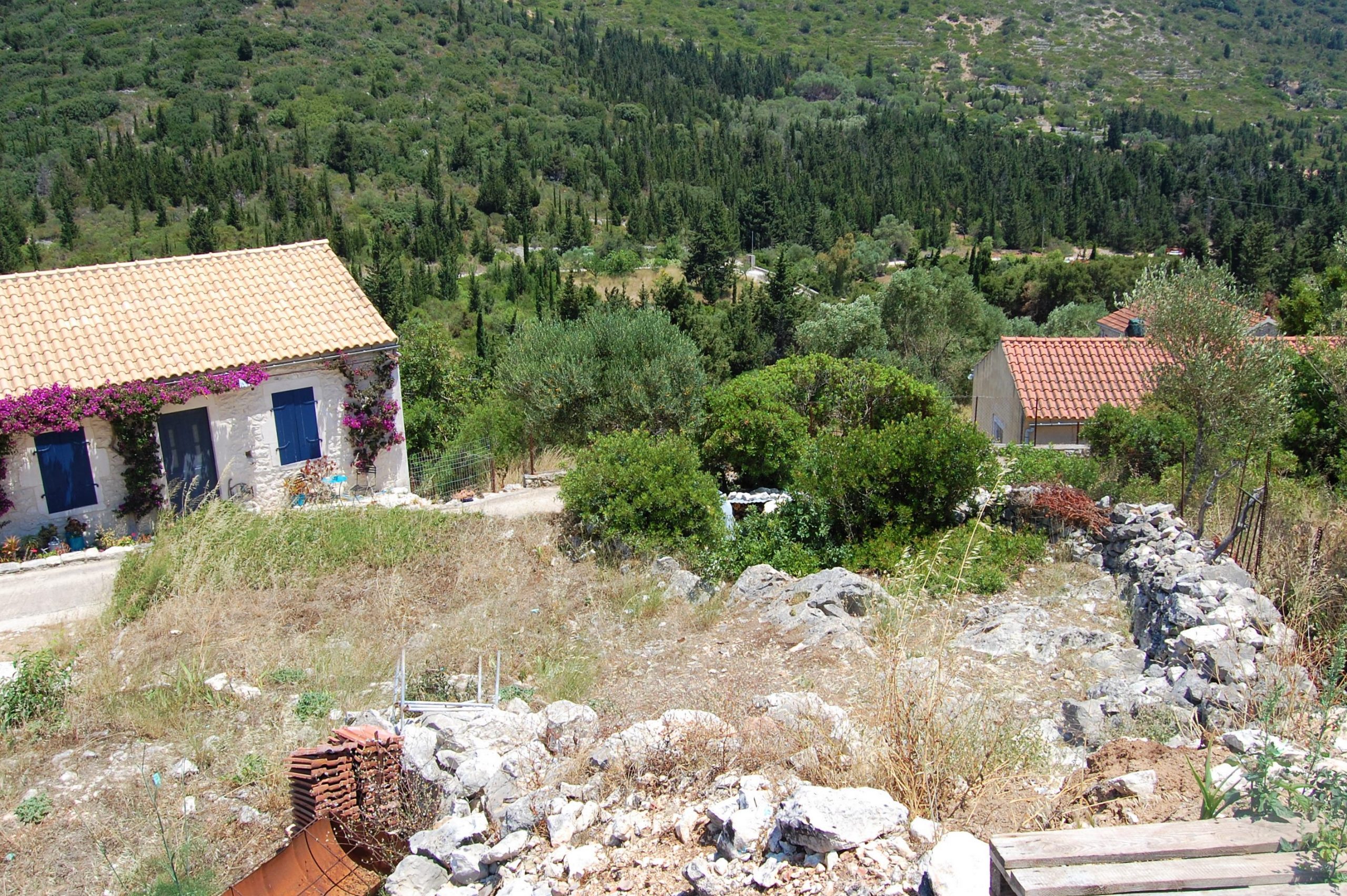 Landscape and terrain of land for sale on Ithaca Greece, Ag Saranta