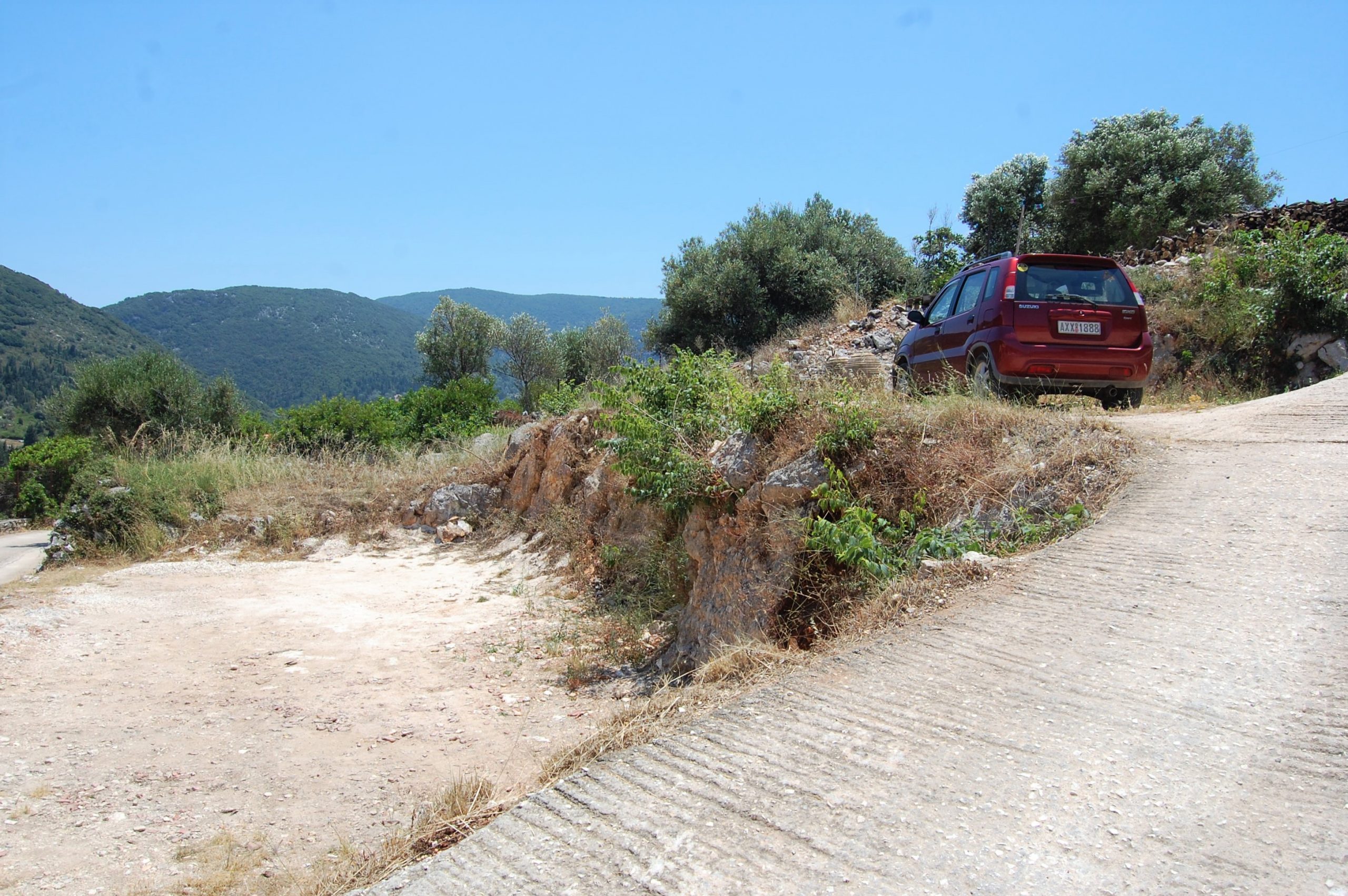 Landscape and terrain of land for sale on Ithaca Greece, Ag Saranta
