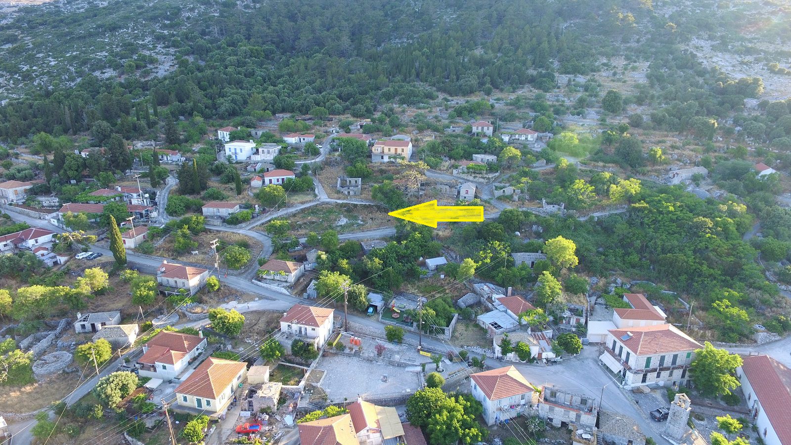 Aerial view of land for sale Ithaca Greece, Anoghi