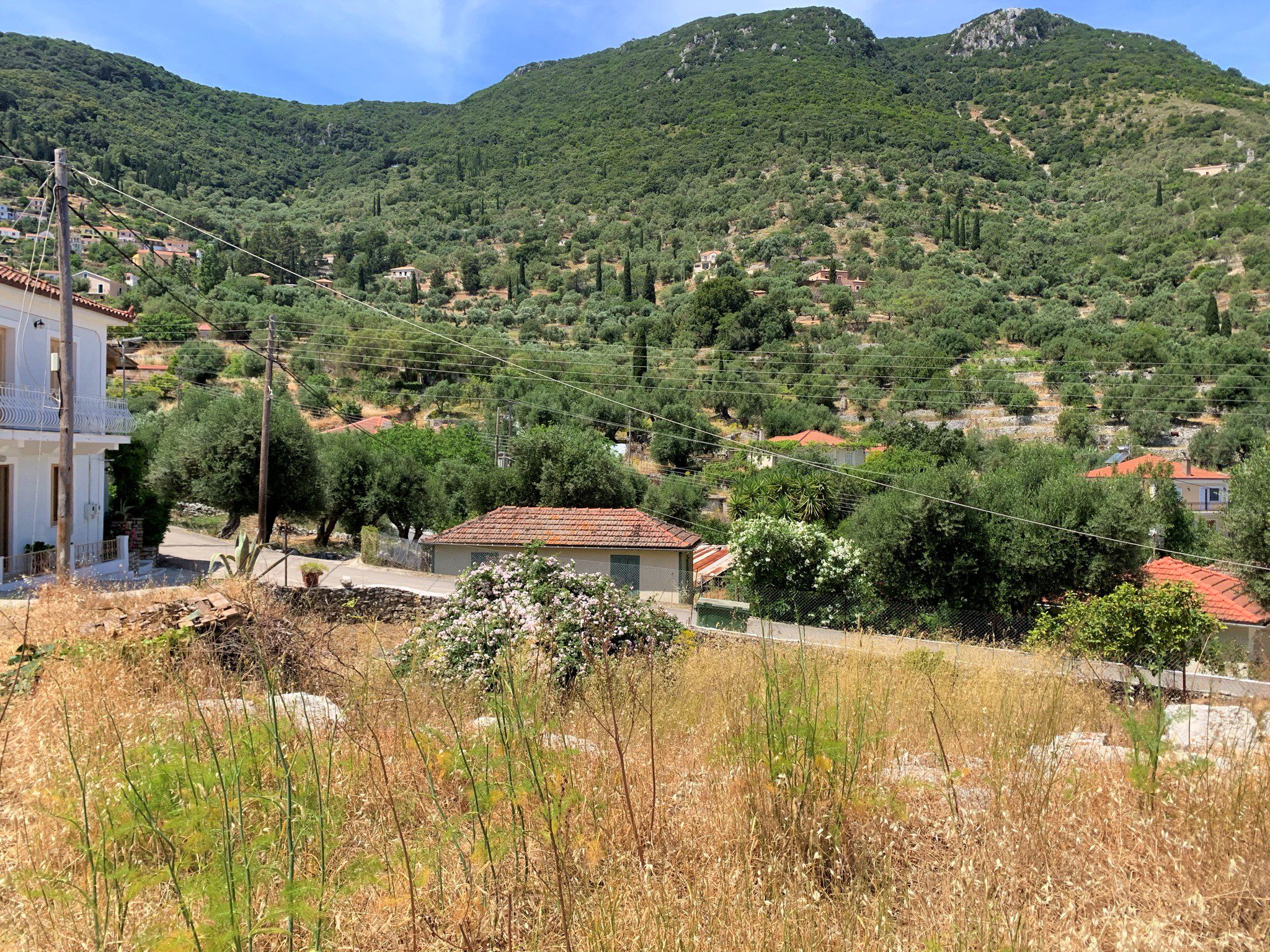 Landscape and terrain of land for sale on Ithaca Greece, Perachori