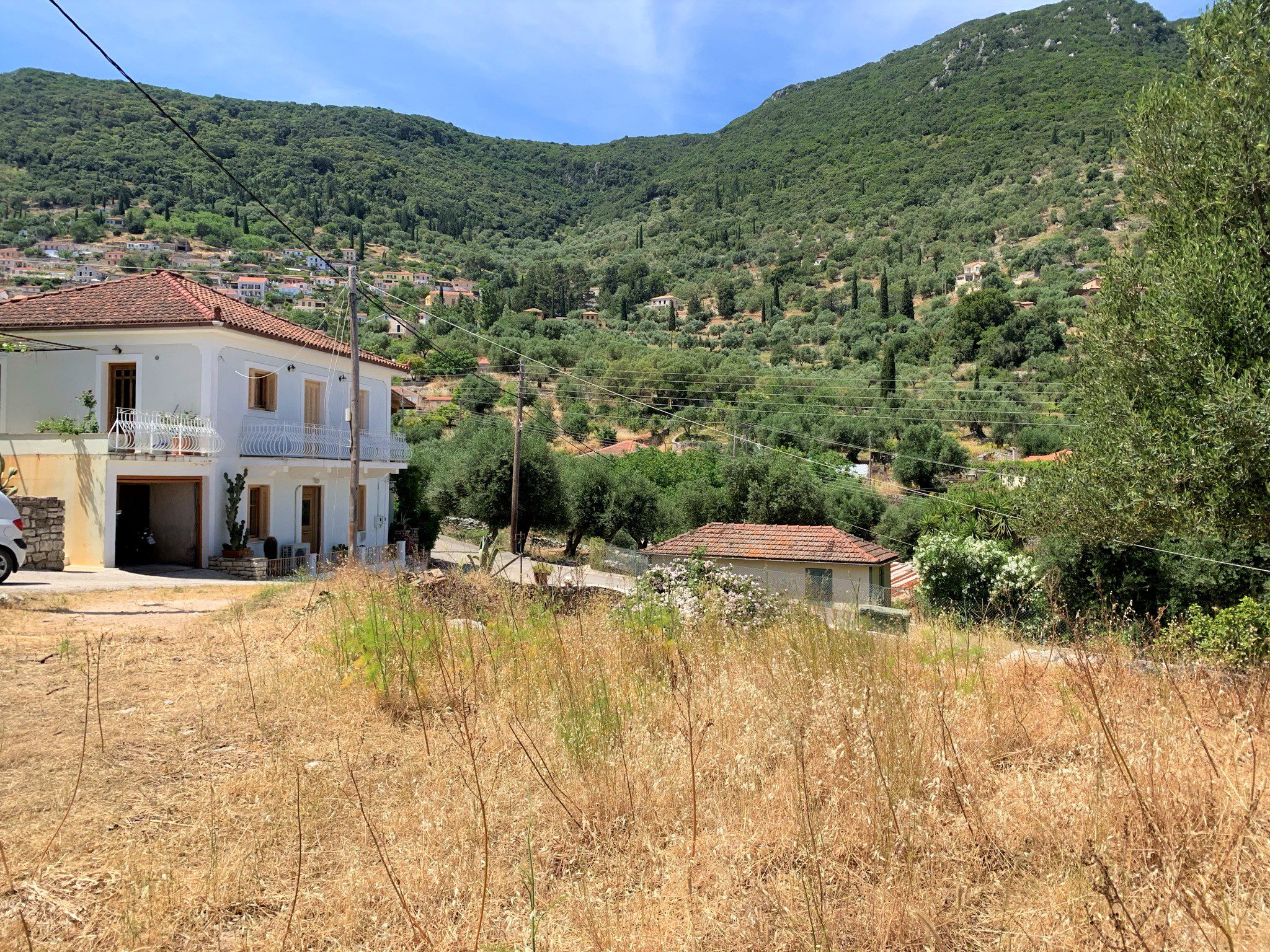 Landscape and terrain of land for sale on Ithaca Greece, Perachori