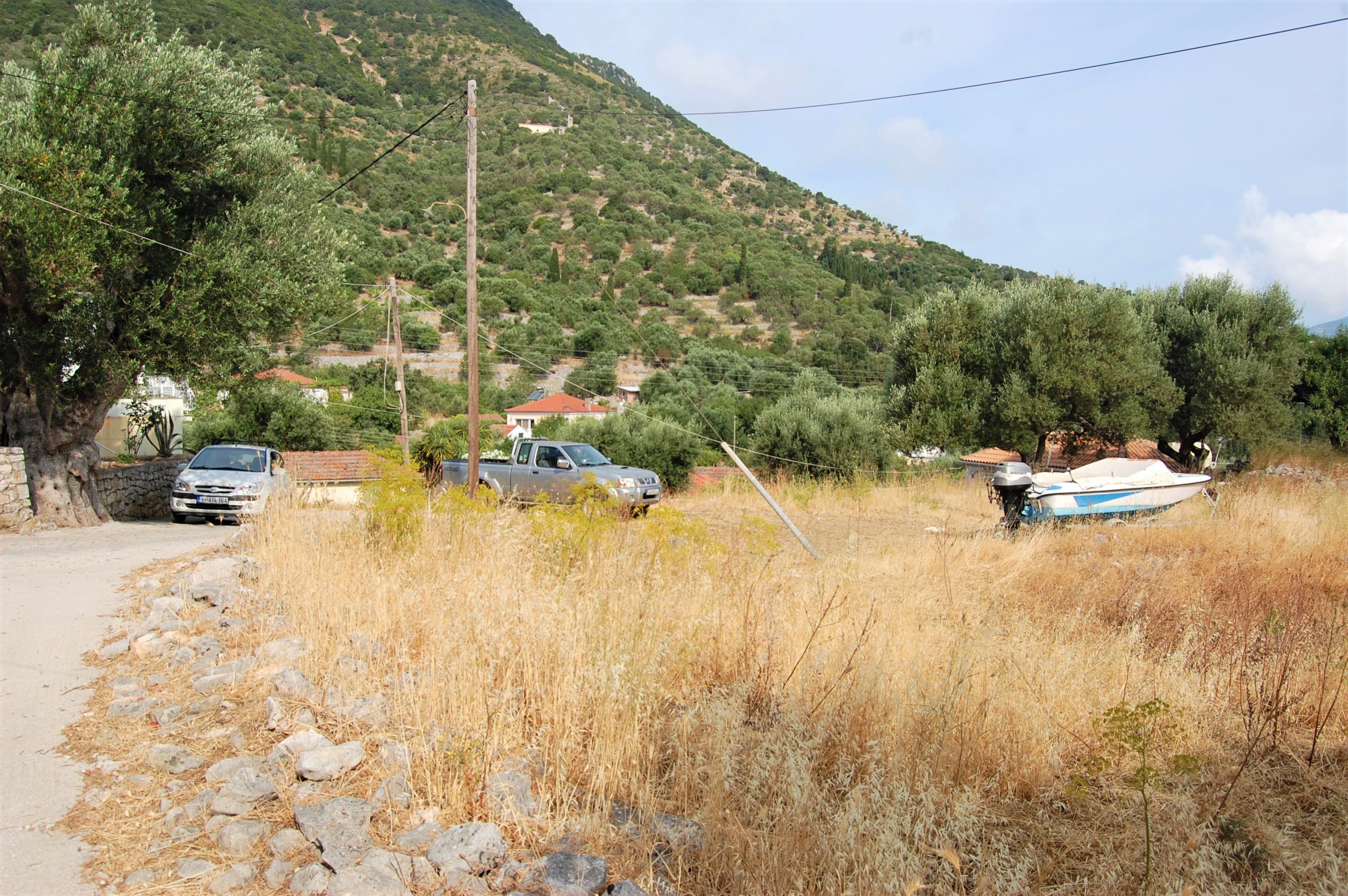 Landscape and terrain of land for sale on Ithaca Greece, Perachori