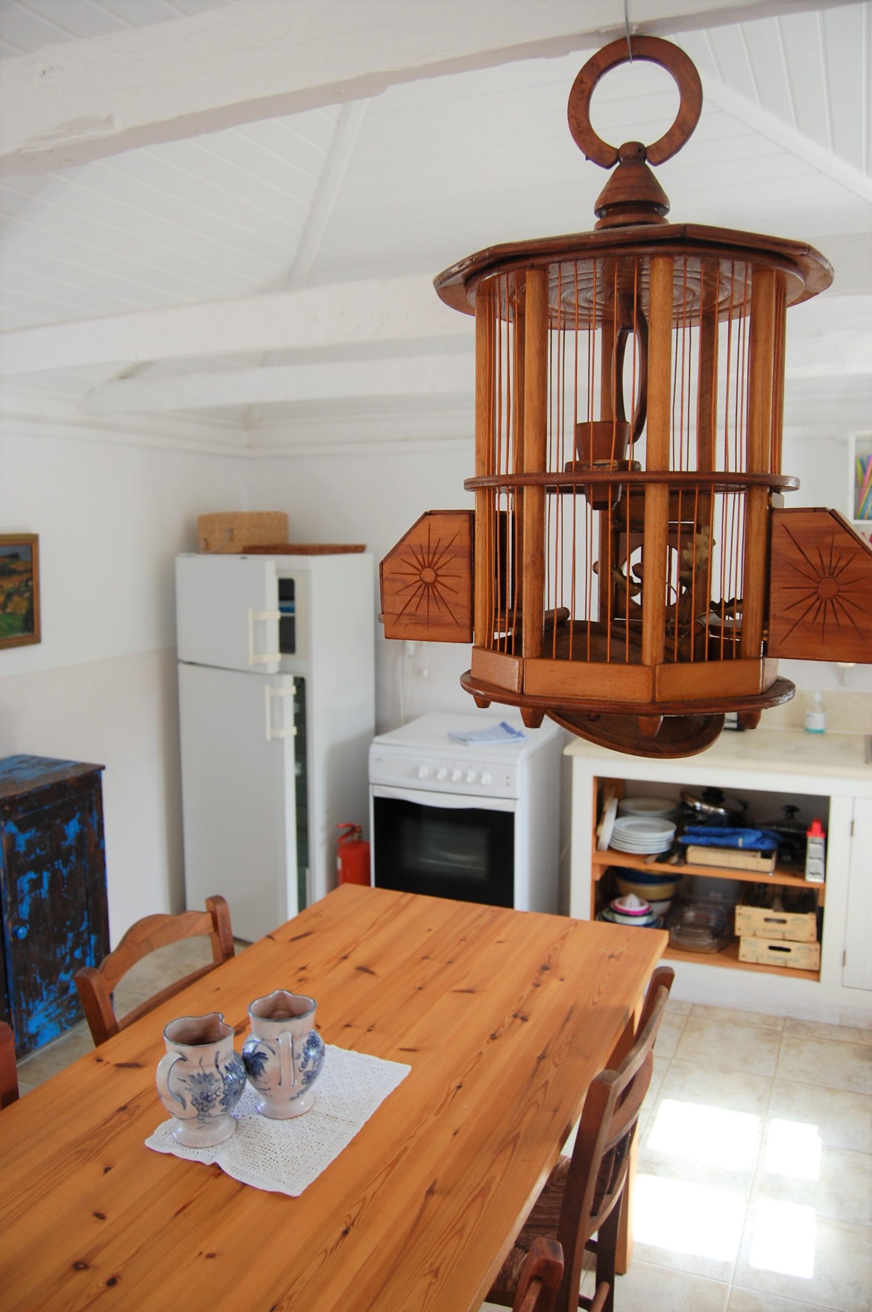 Dining and Kitchen area of holiday house for Rent on Ithaca Greece, Afales