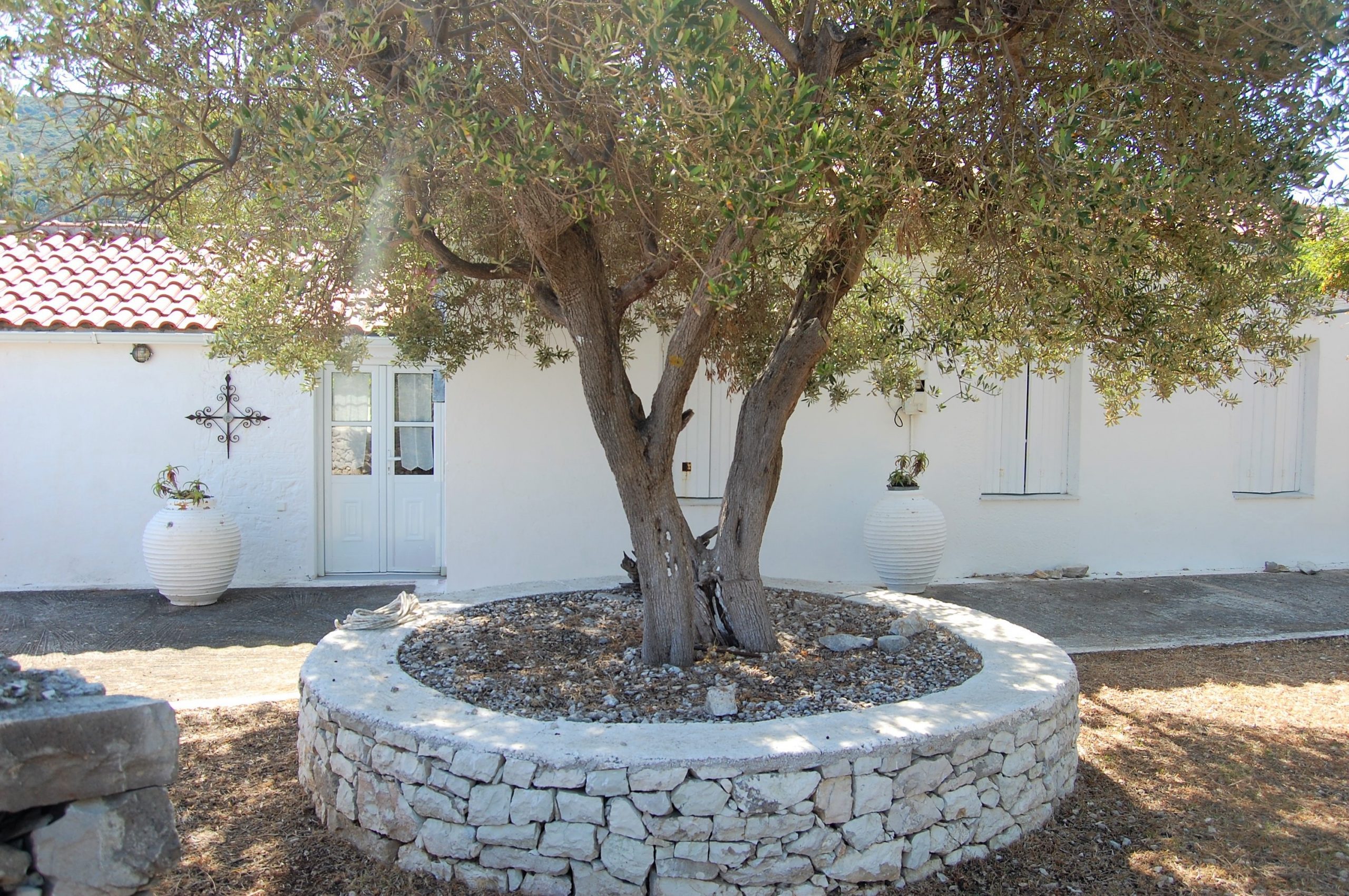 Outside terrace of holiday house for Rent on Ithaca Greece, Afales