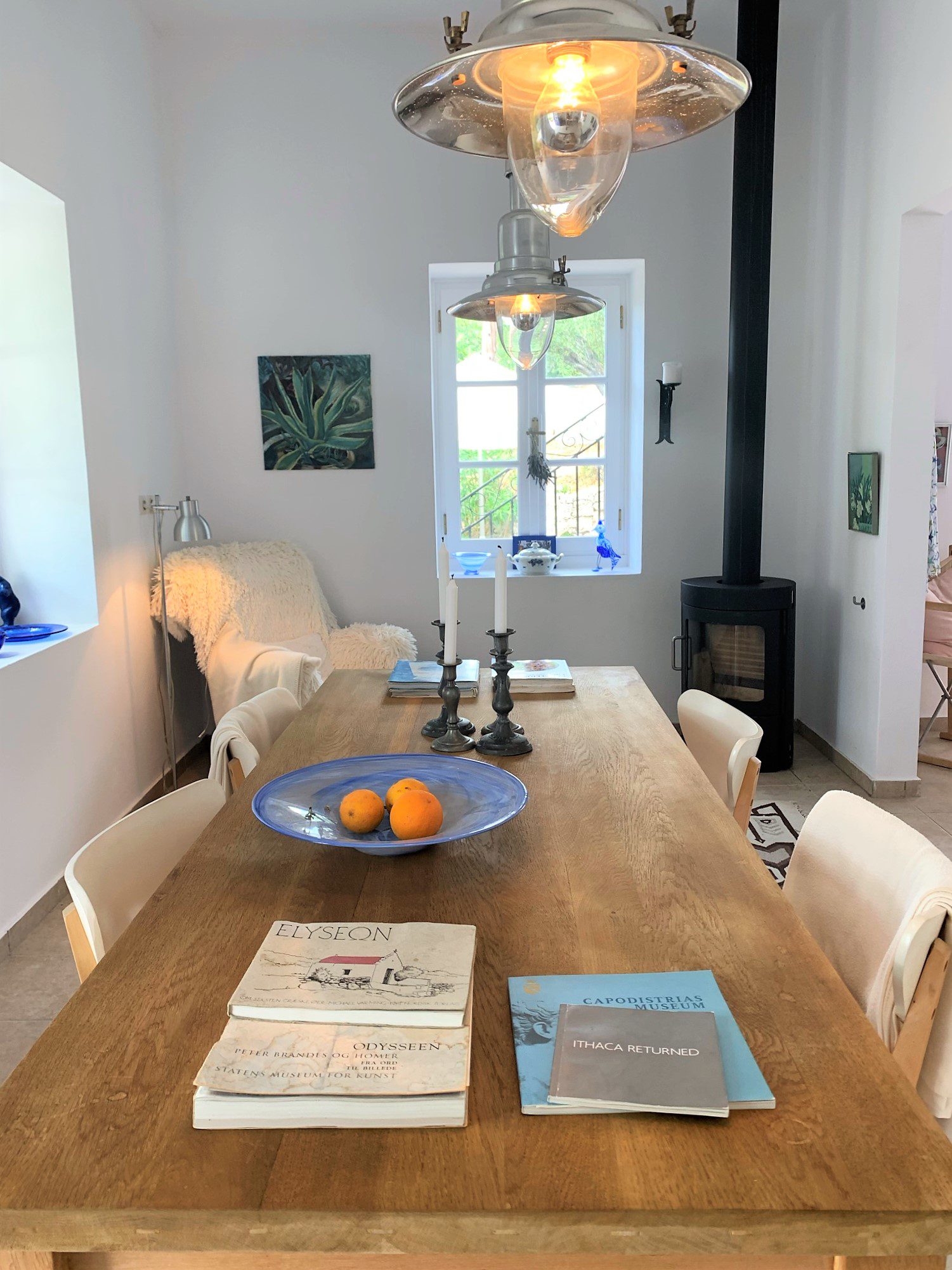 DIning table of house for sale in Ithaca Greece, Vathi