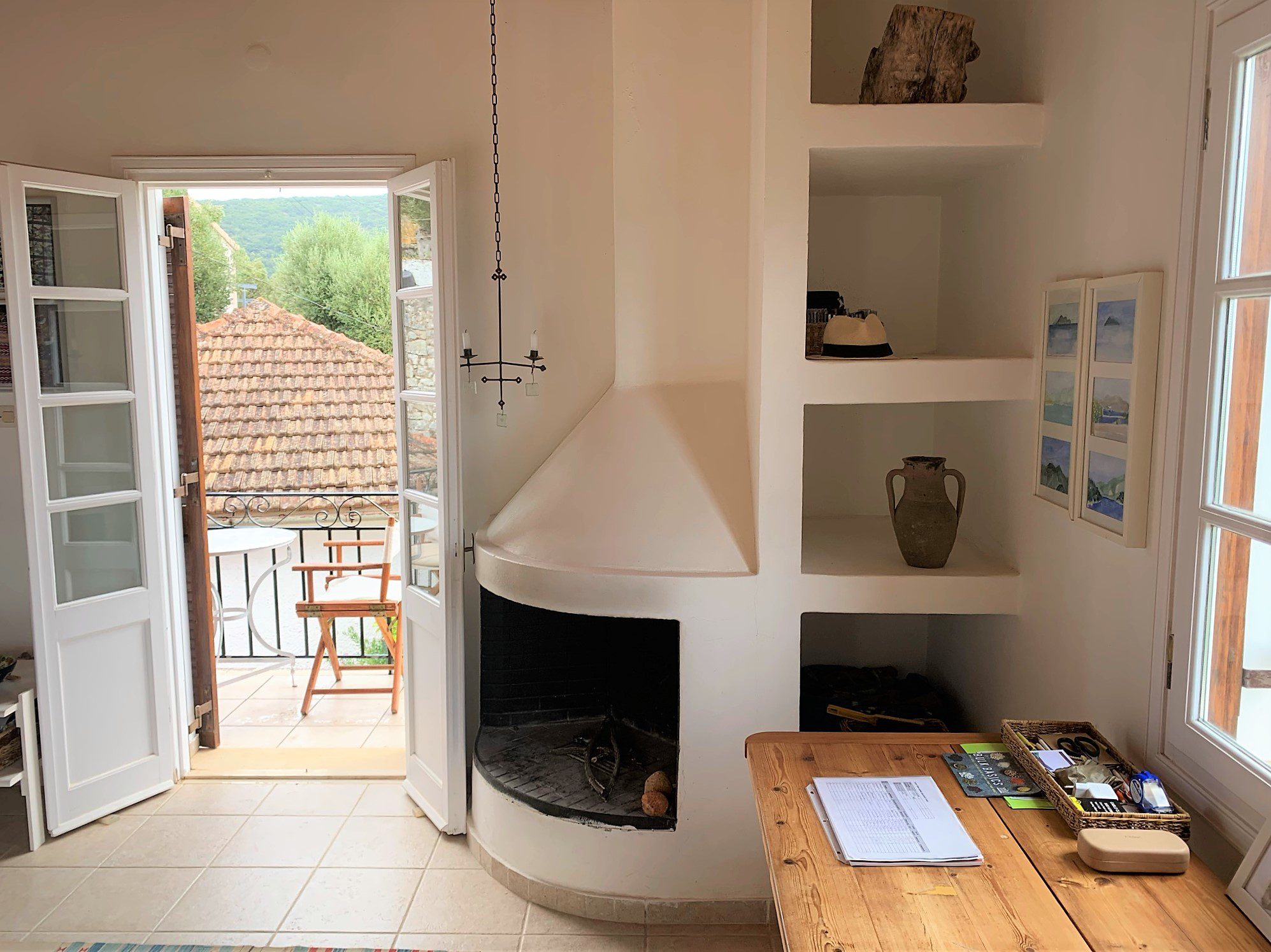 Living room of house for sale in Ithaca Greece, Vathi