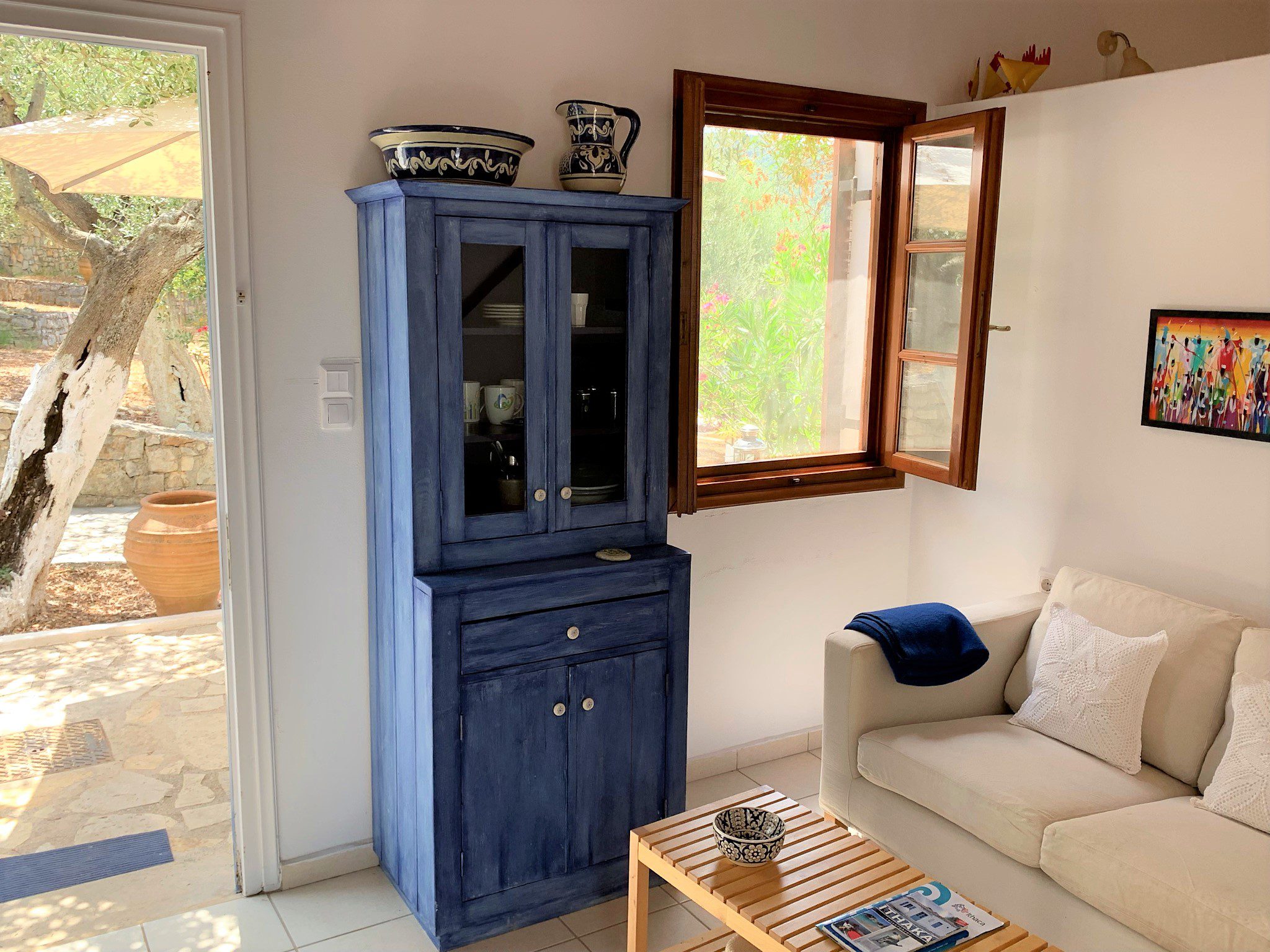 Living room of Rbnb guest house for sale in Ithaca Greece, Vathi