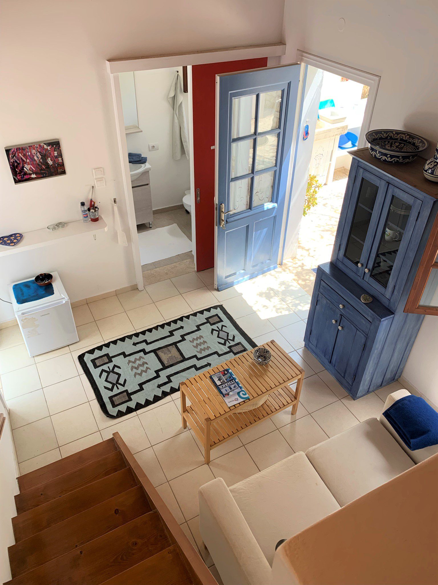 Living room of Rbnb guest house for sale in Ithaca Greece, Vathi