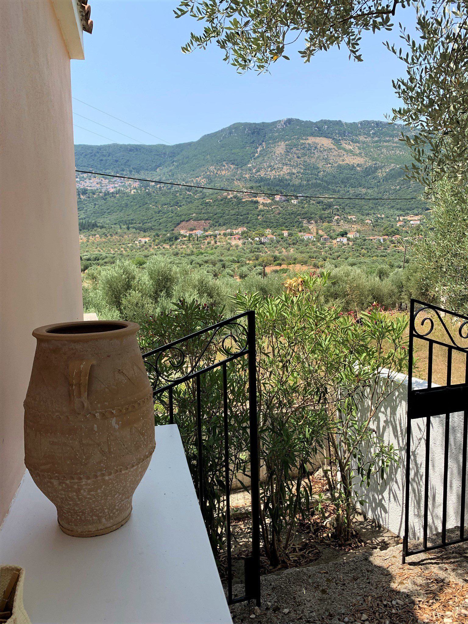 Gated entrance of house for sale in Ithaca Greece, Vathi
