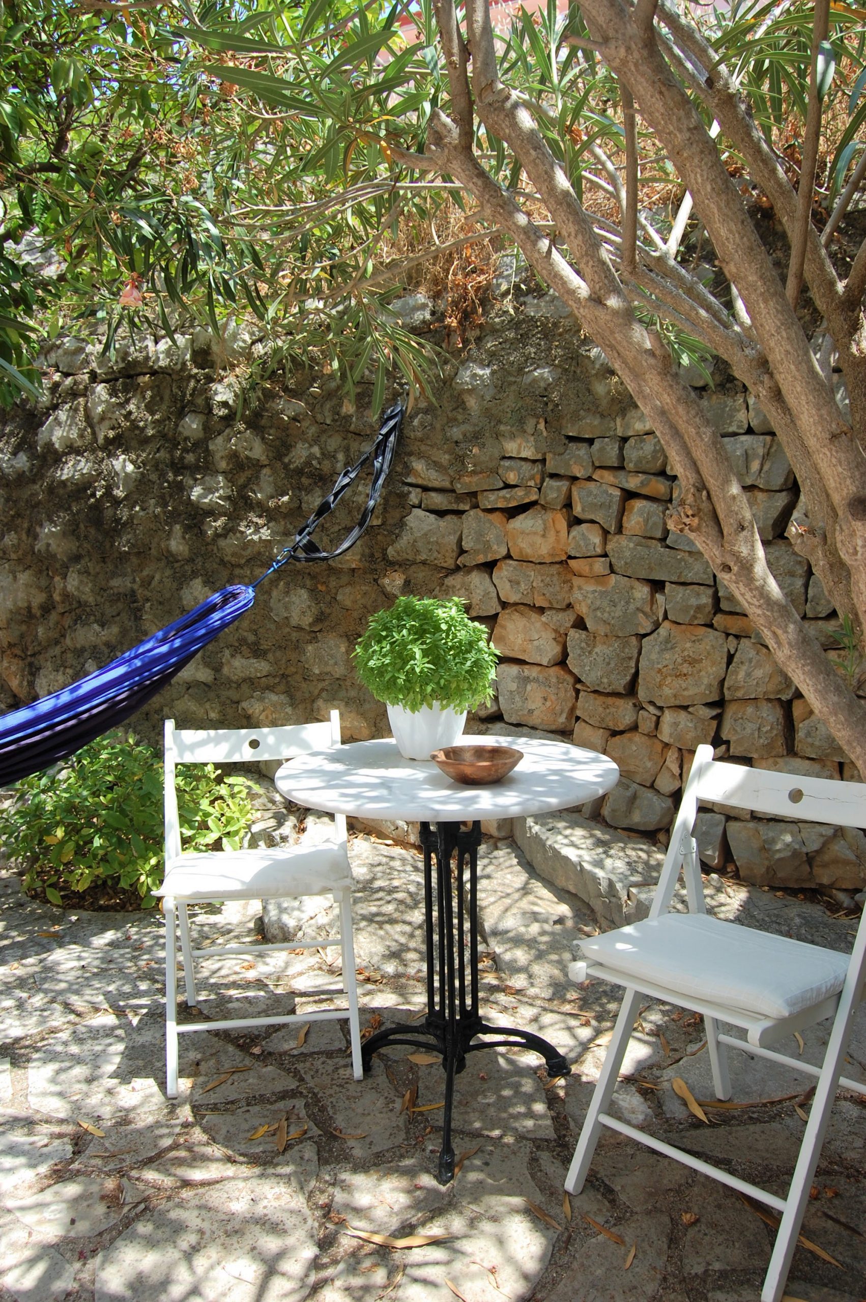 Stone terrace of house for sale in Ithaca Greece, Vathi
