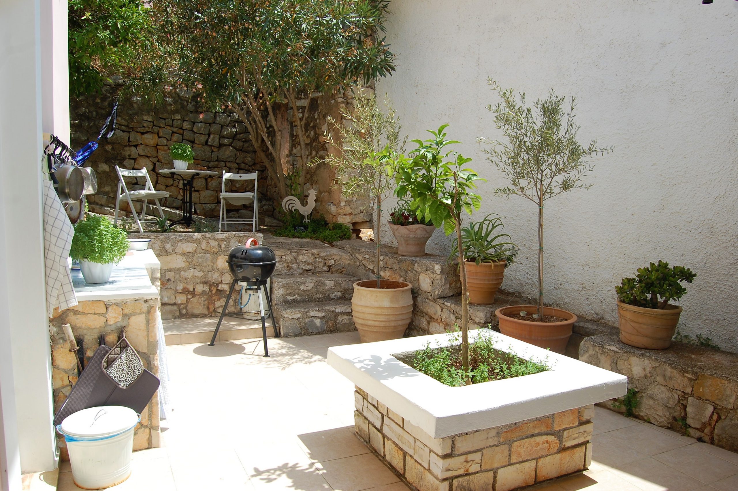 Stone terrace of house for sale in Ithaca Greece, Vathi