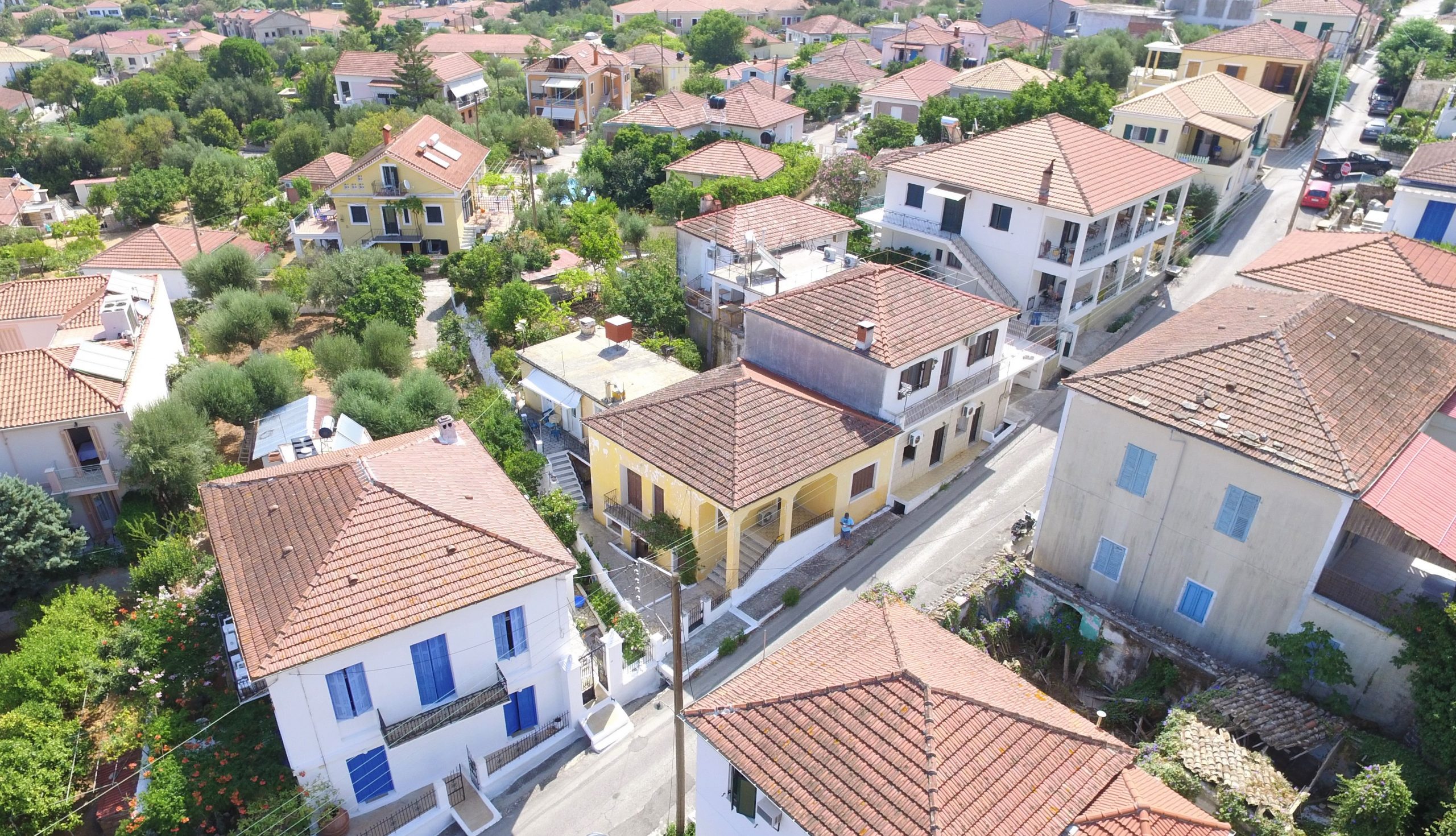 Aerial views of house for sale in Ithaca Greece, Vathi