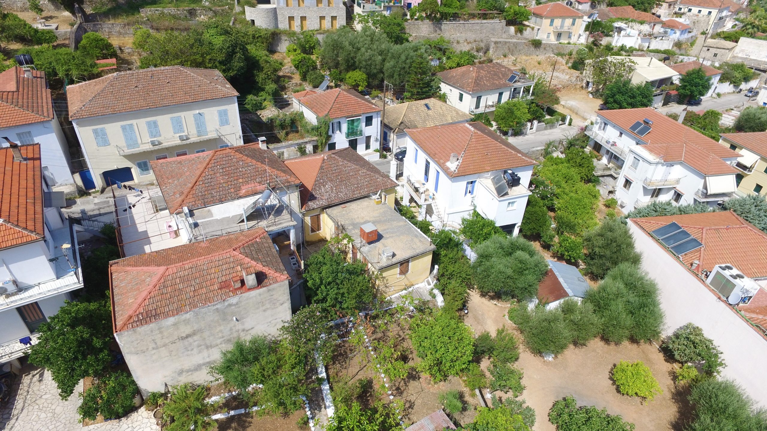 Aerial views of house for sale in Ithaca Greece, Vathi