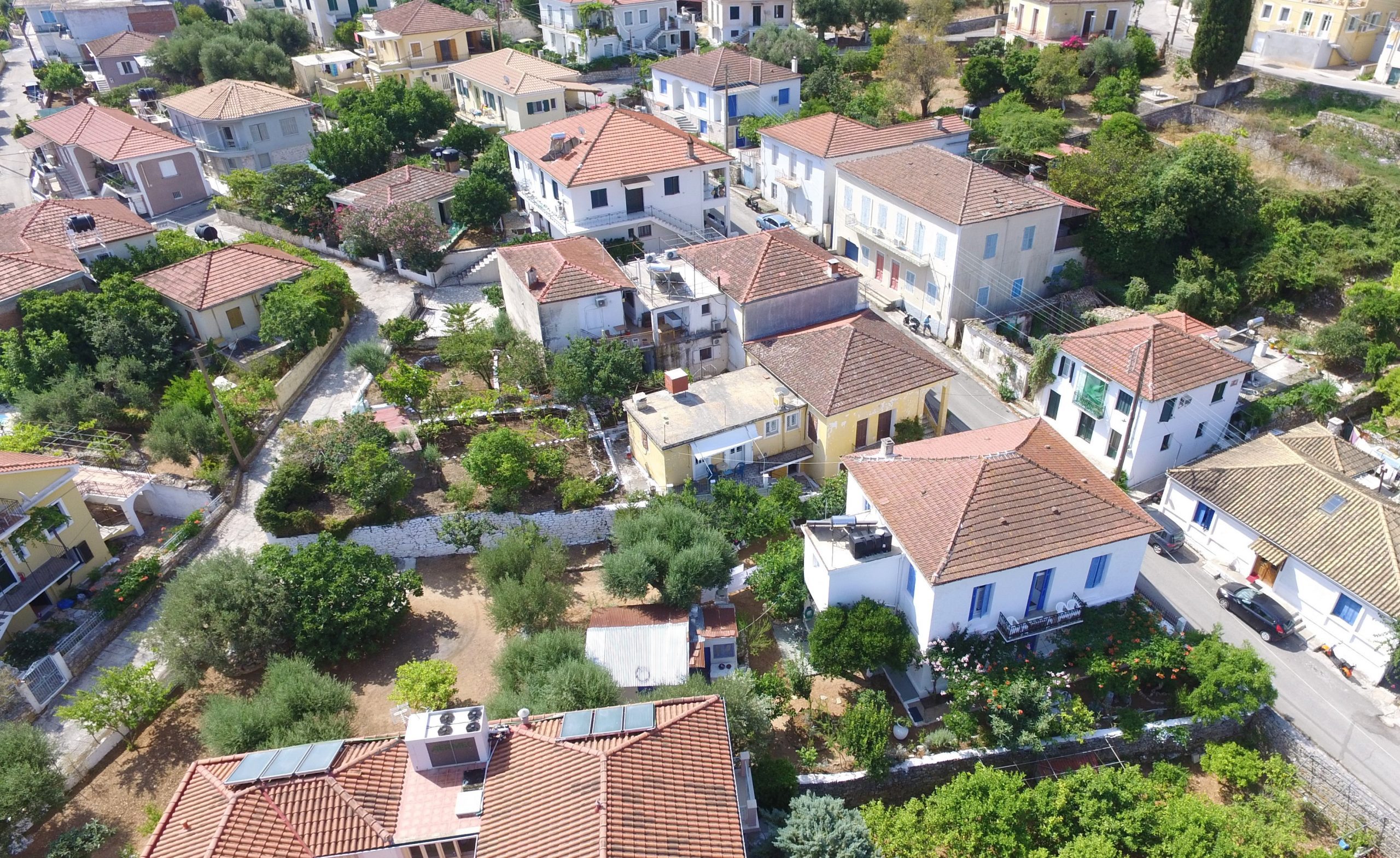 Aerial views of house for sale in Ithaca Greece, Vathi