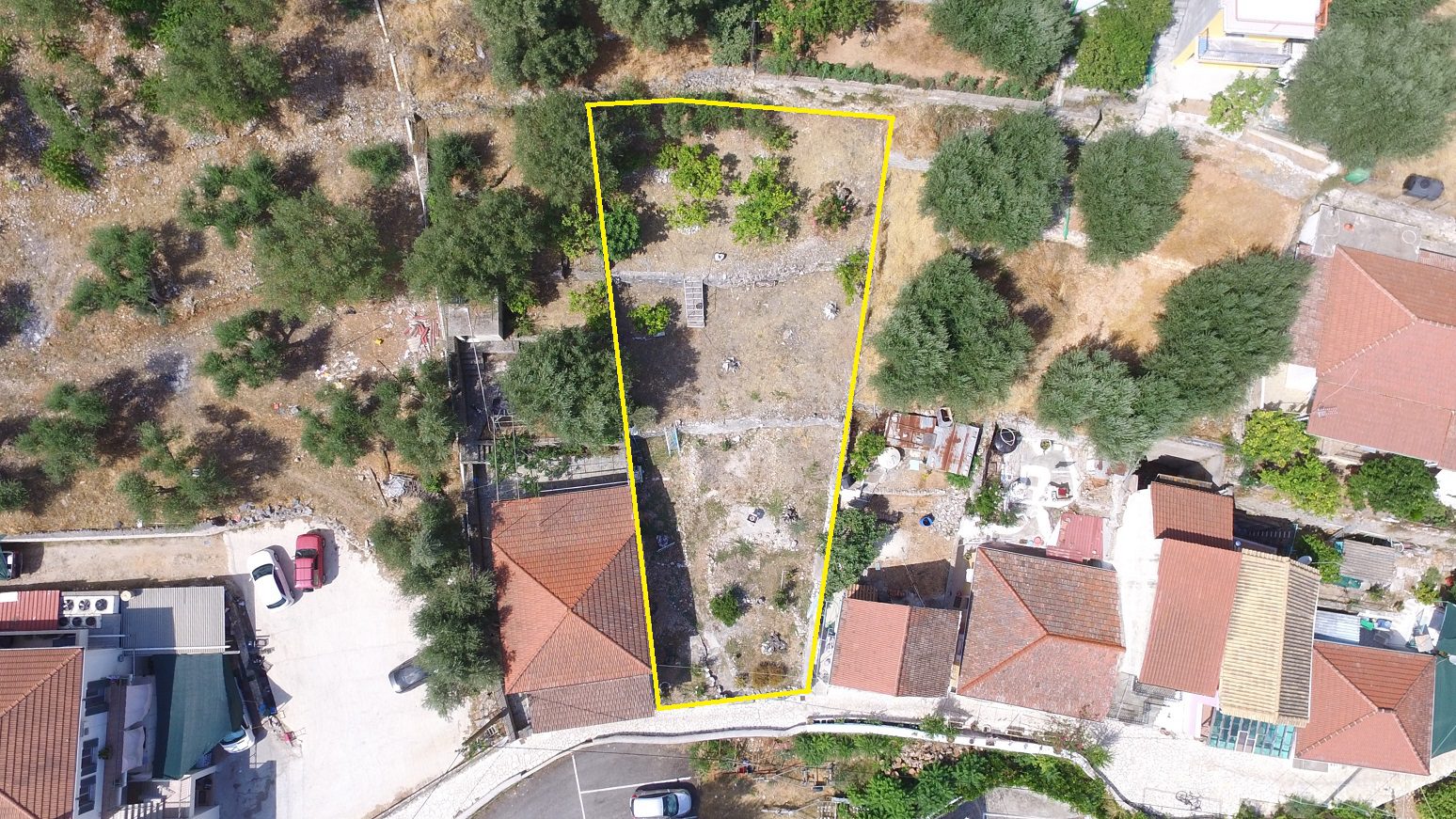 Aerial view of land for sale Ithaca Greece, Vathi