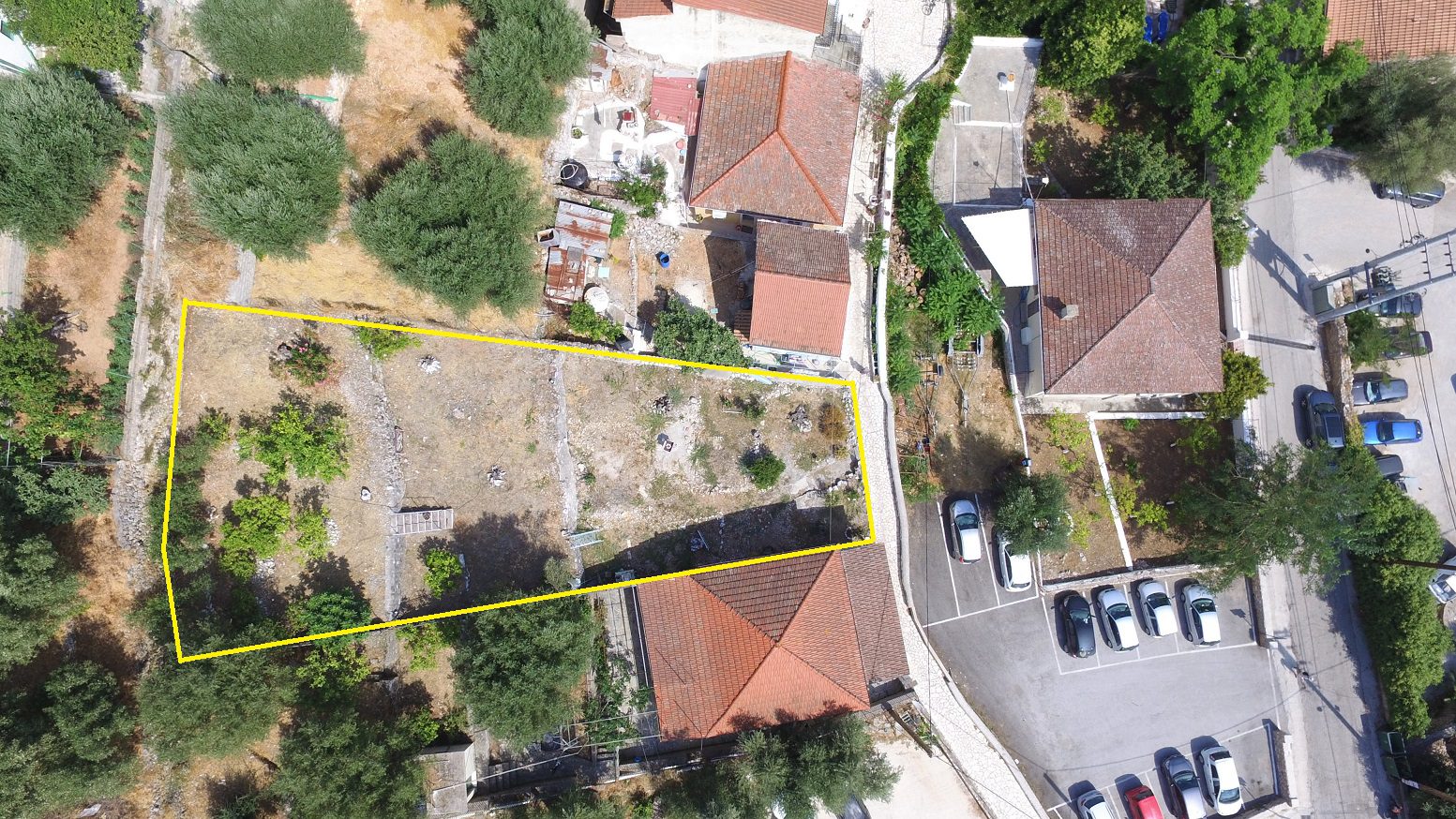 Aerial view of land for sale Ithaca Greece, Vathi