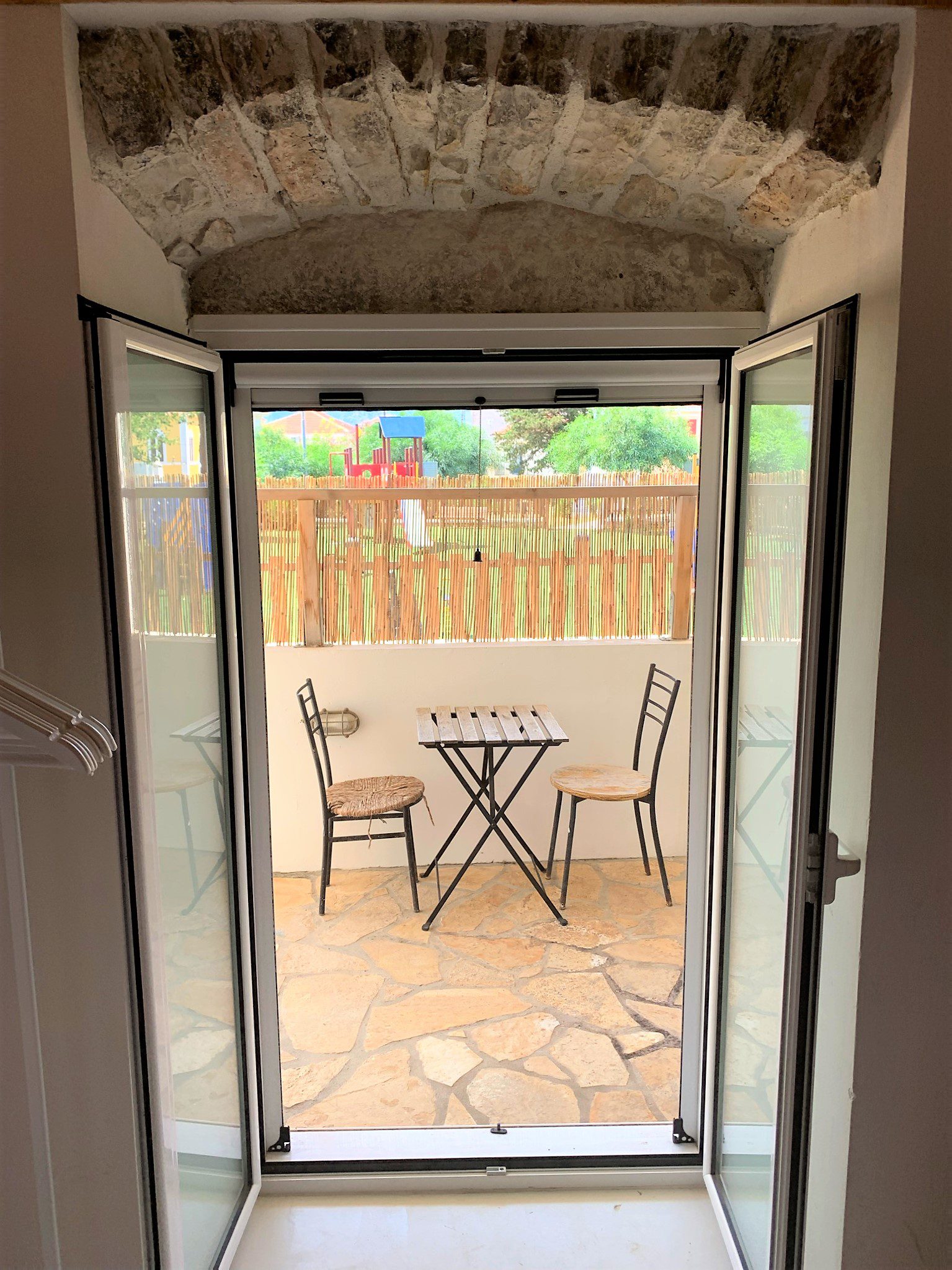 Outside balcony of house for rent in Ithaca Greece, Vathi
