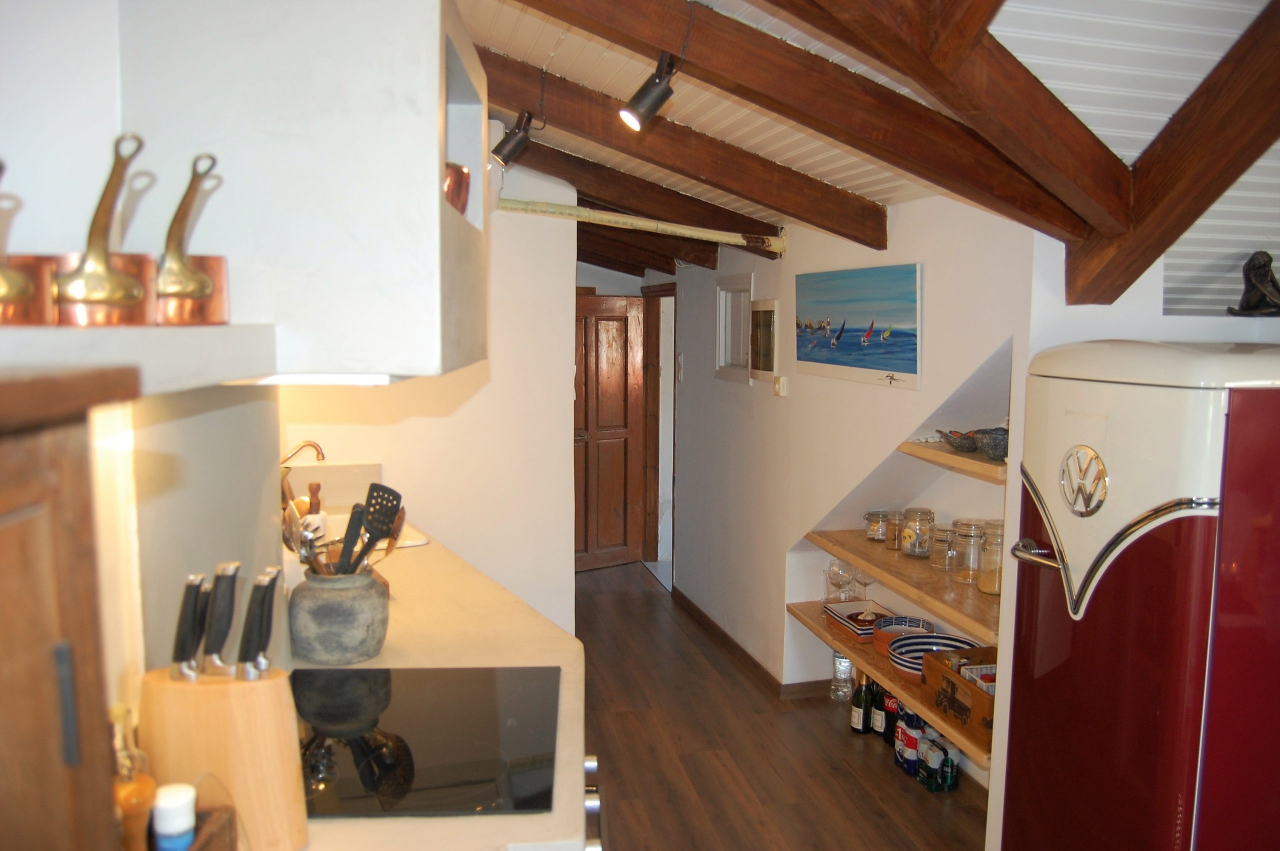 Interior of house insided complex apartments for sale in Ithaca Greece, Kioni