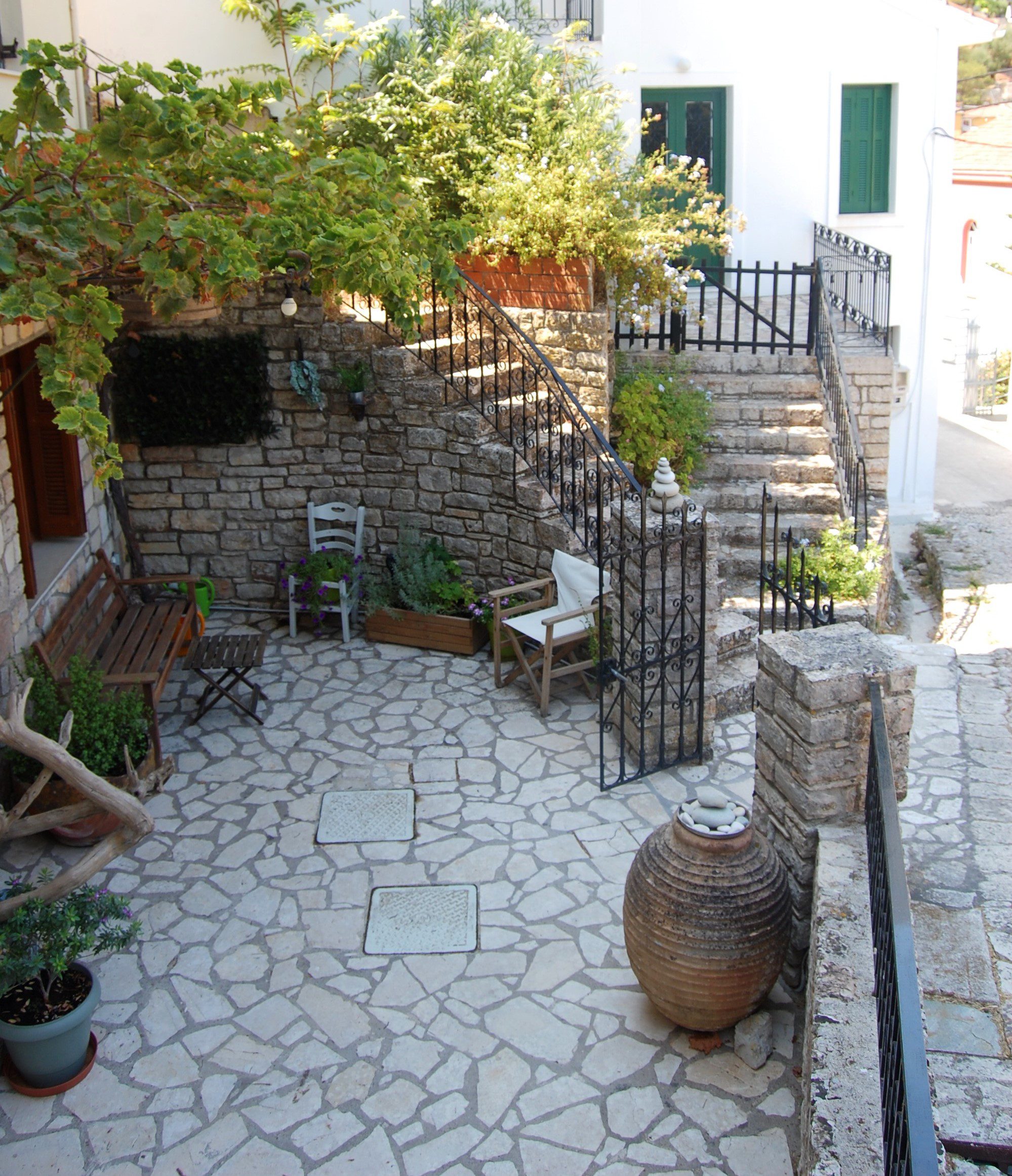 Stone terrace apartments for sale in Ithaca Greece, Kioni