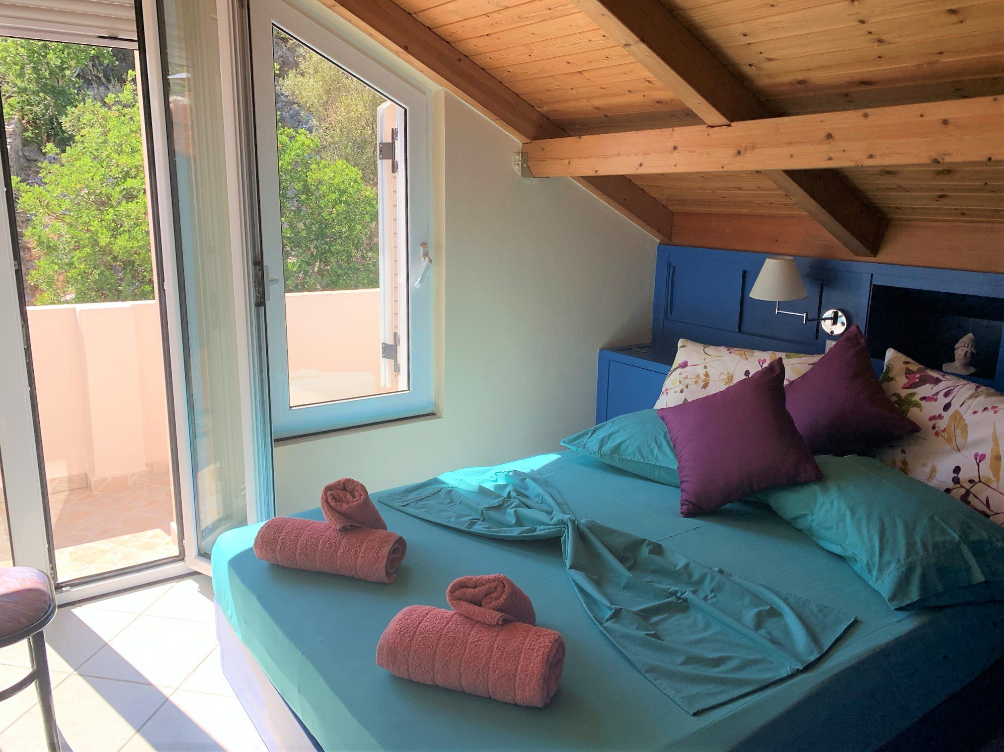 Interior of top apartment for rent in Ithaca Greece, Frikes