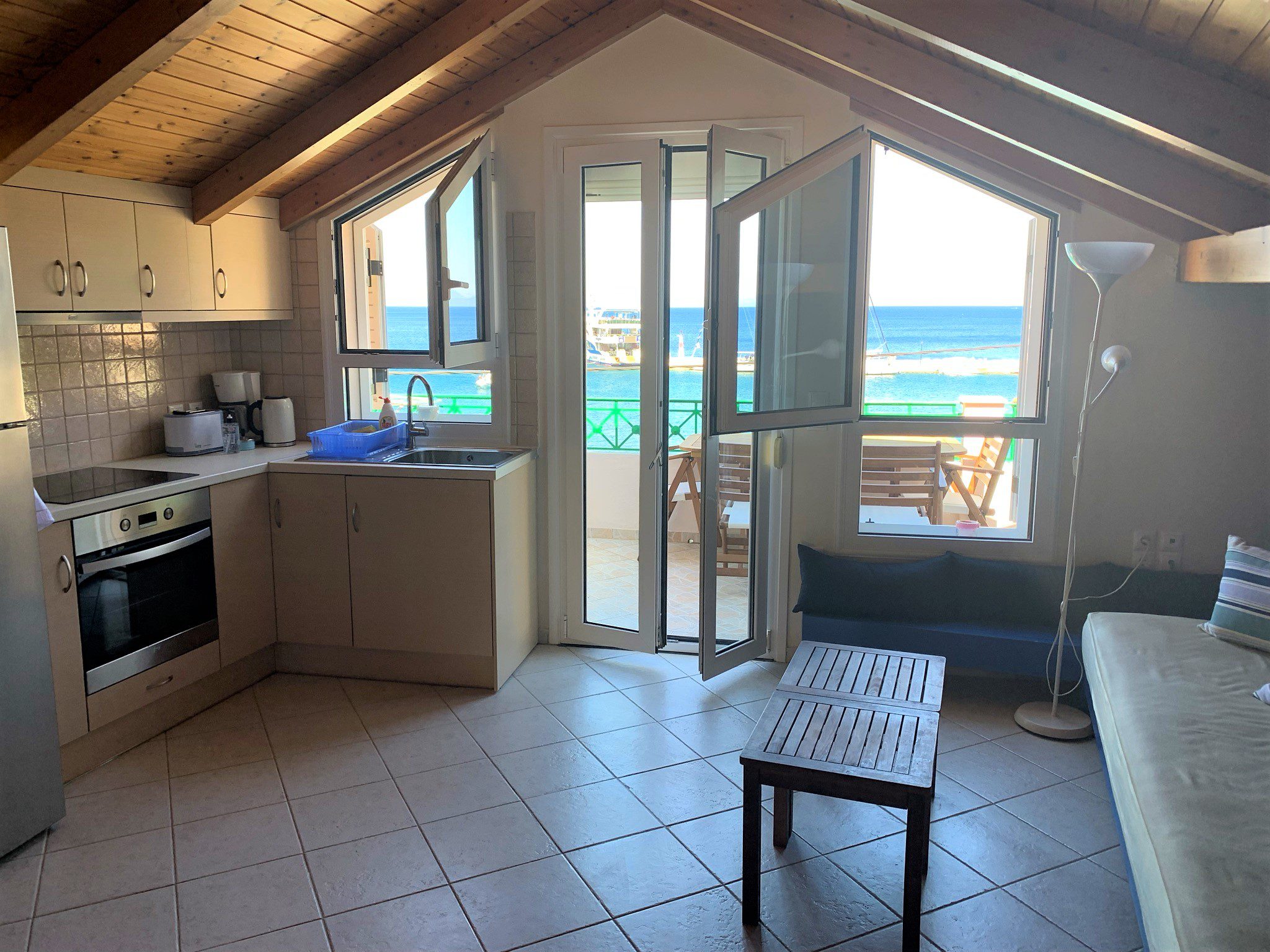 Interior of top apartment for rent in Ithaca Greece, Frikes