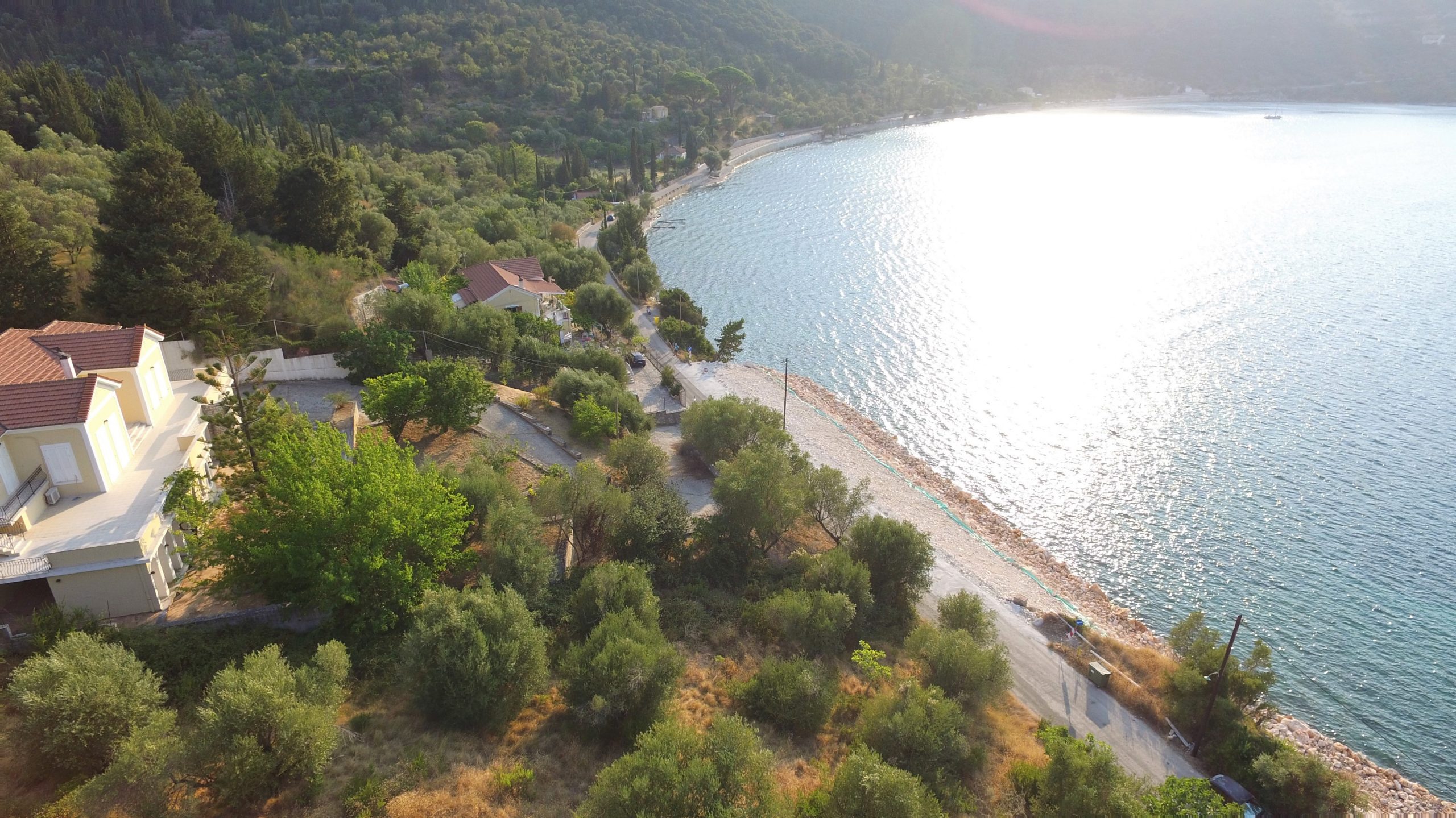 Aerial views of house for sale Ithaca Greece, Aetos
