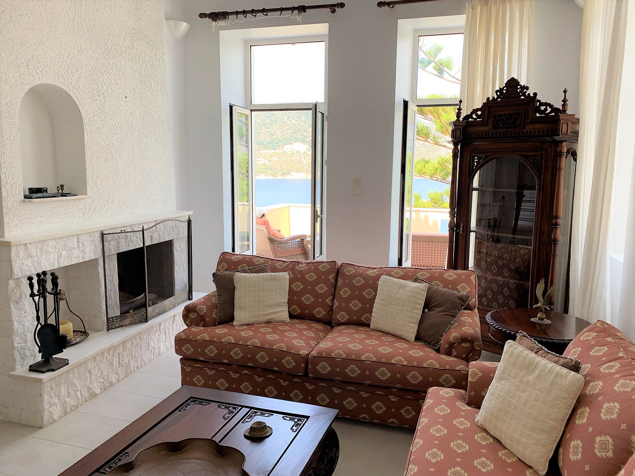 Living room of house for sale Ithaca Greece, Aetos