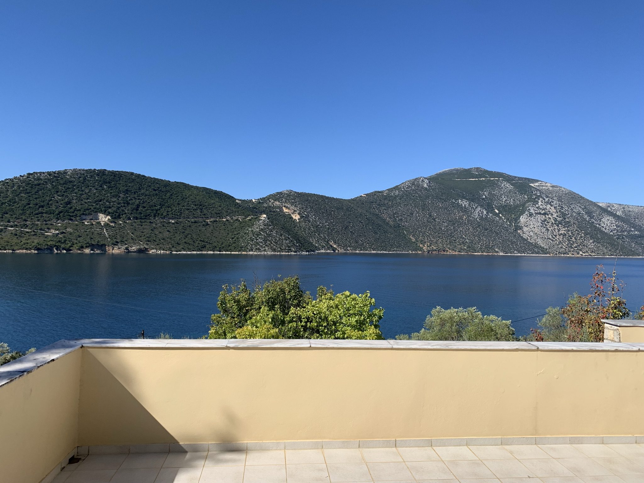 View from balcony of house for sale Ithaca Greece, Aetos