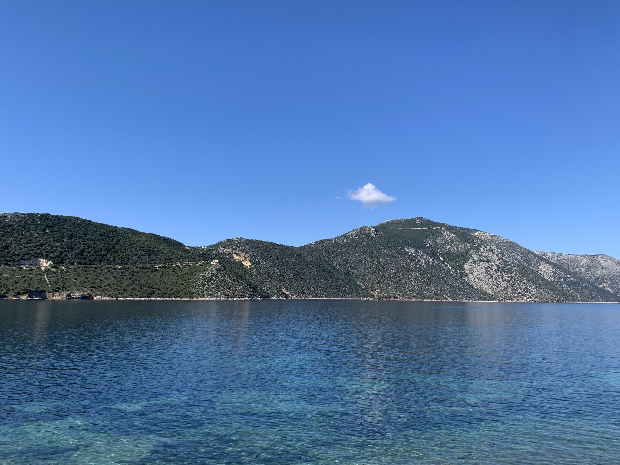 View from road below house for sale Ithaca Greece, Aetos