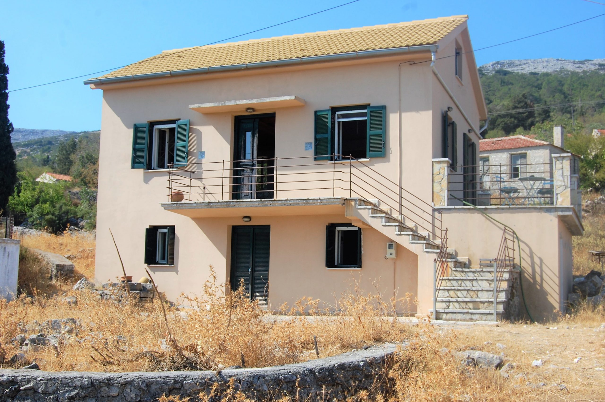 Exterior of house for sale Ithaca Greece, Anoghi