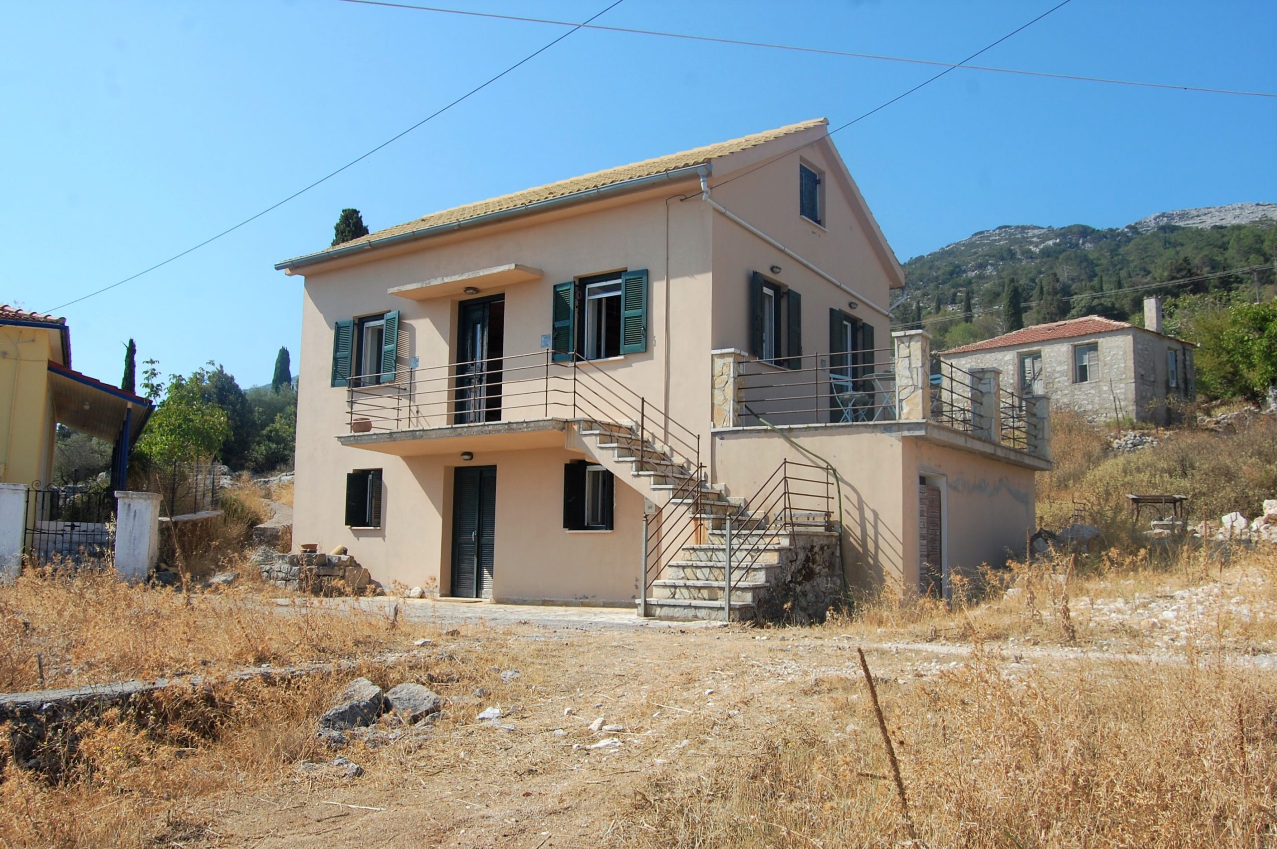 Exterior of house for sale Ithaca Greece, Anoghi
