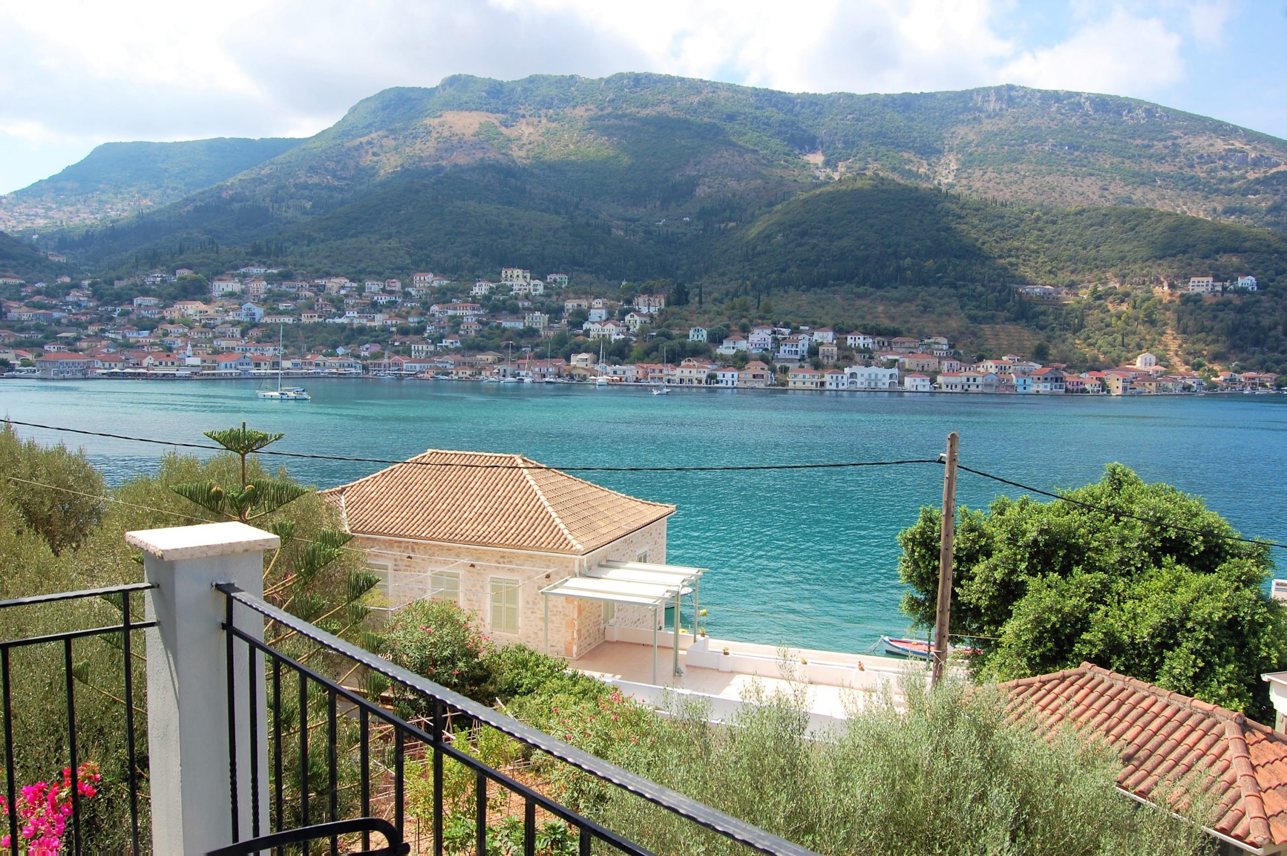 Views from outdoor space of house for sale Ithaca Greece, Vathi
