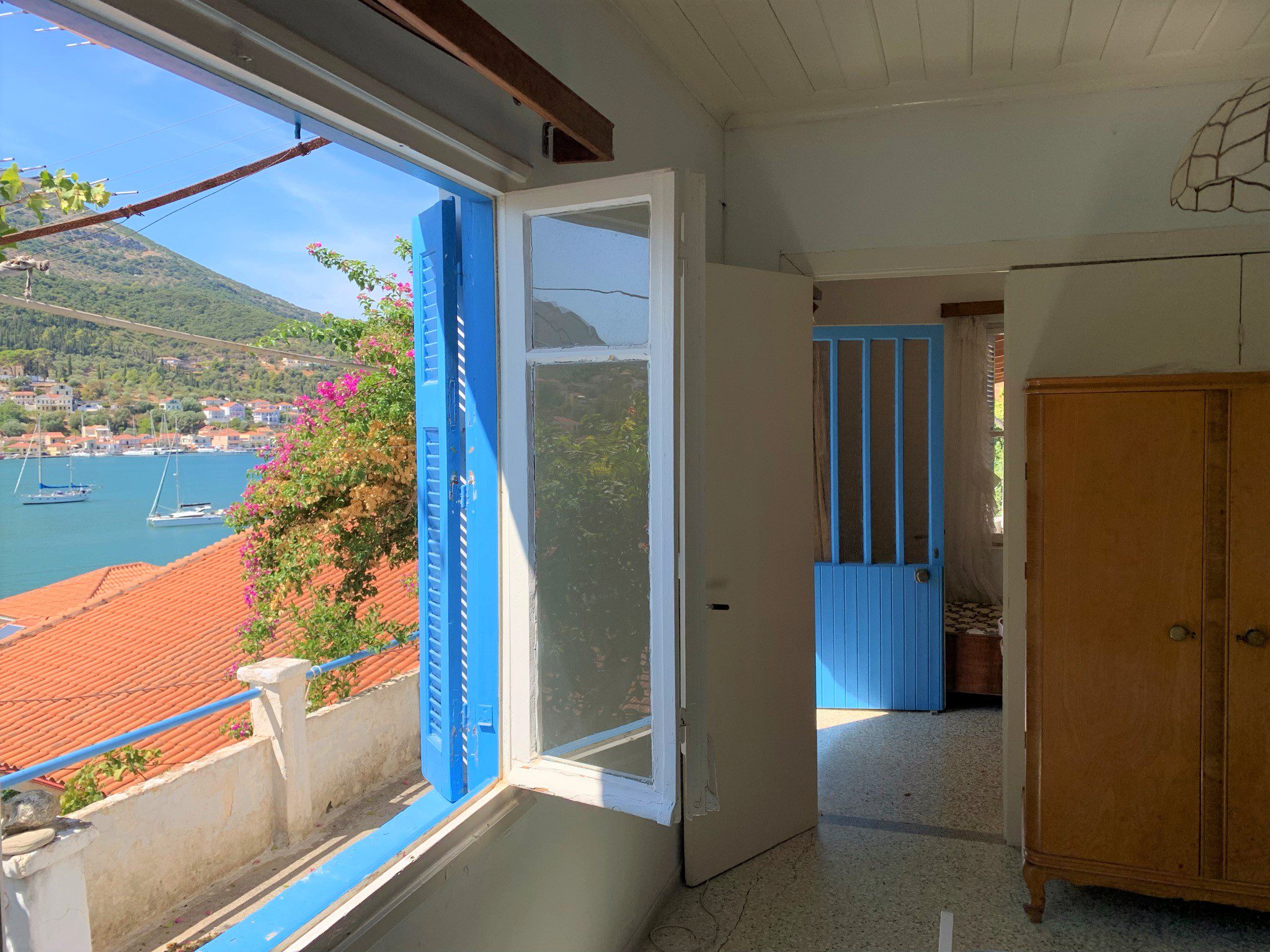 Living room of house for sale Ithaca Greece, Vathi