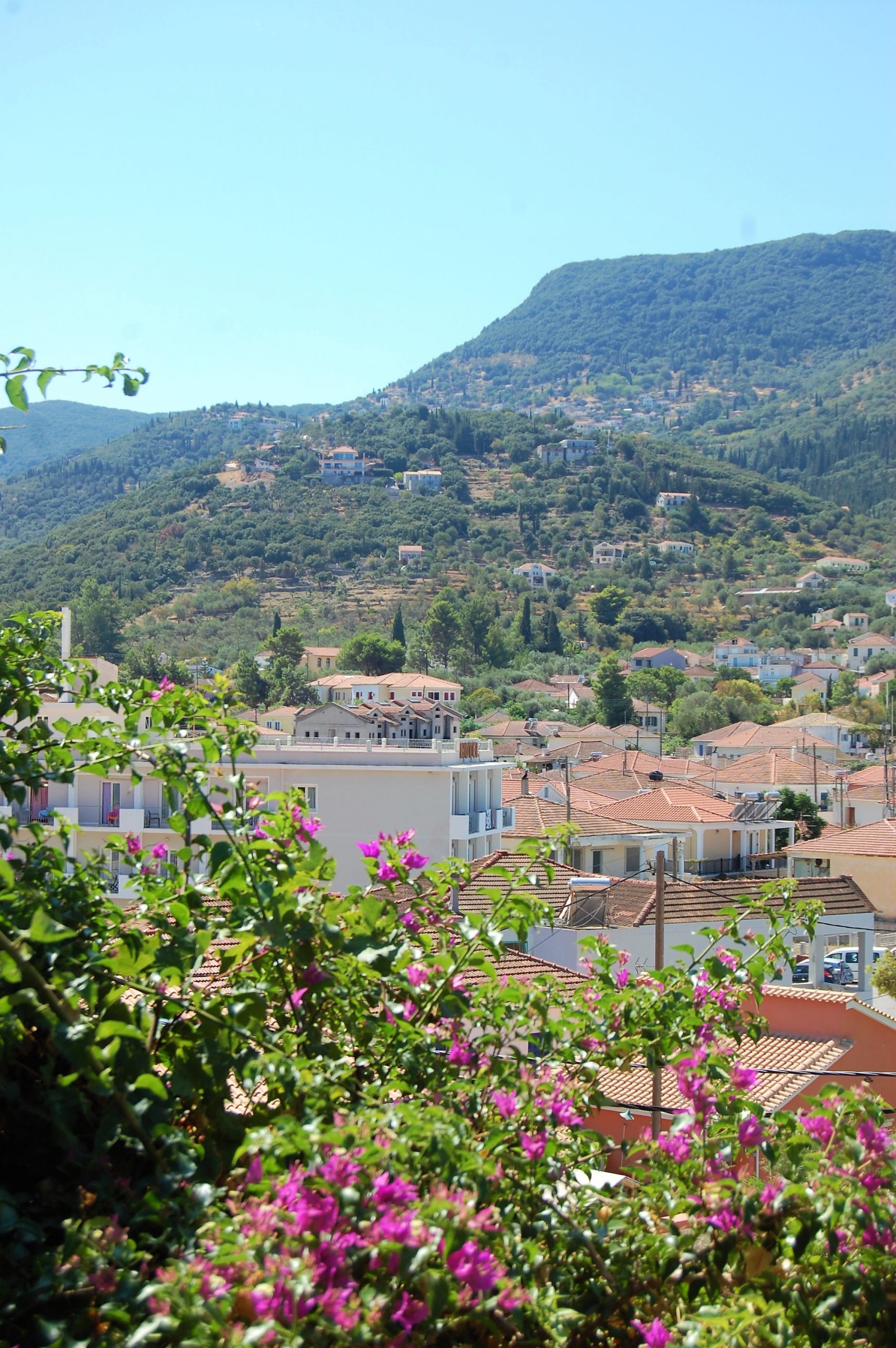Views of perachori from house for sale Ithaca Greece, Vathi