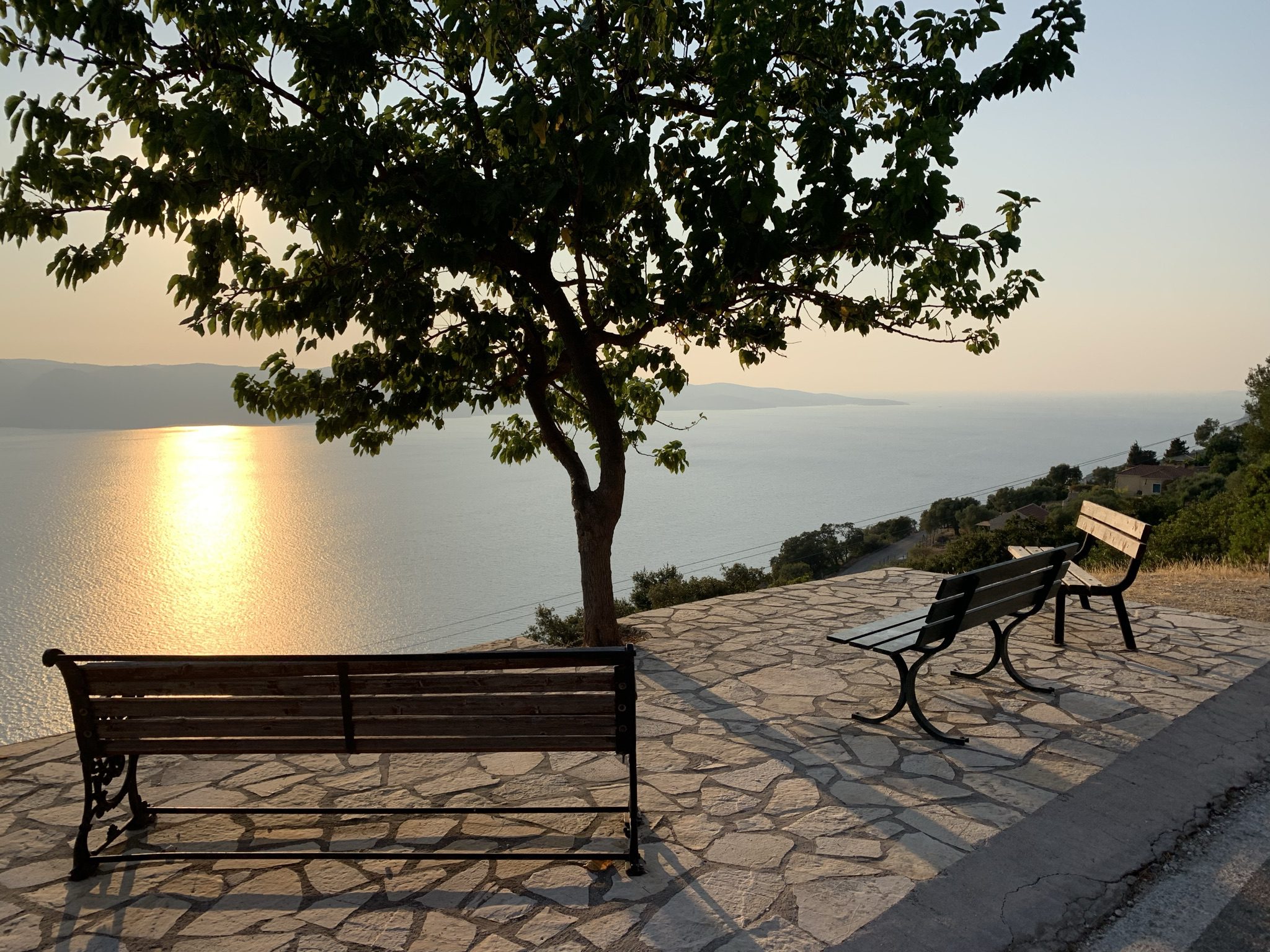 Sunset views from land for sale Ithaca Greece, Lefki