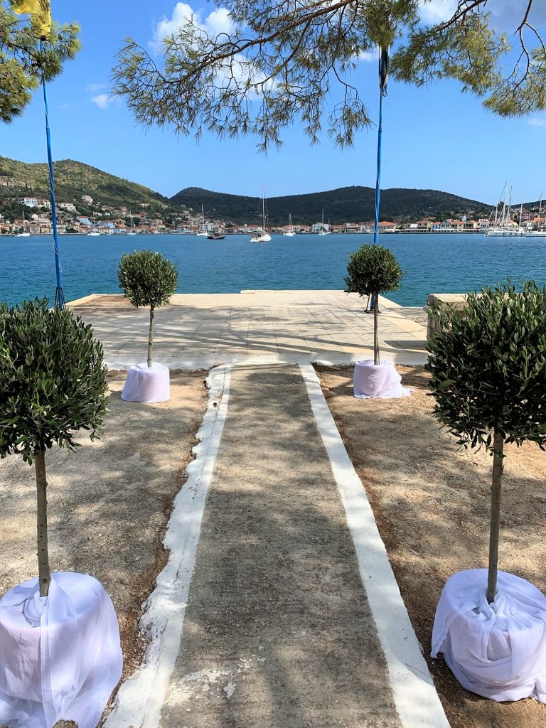 Entrance to church, wedding Ithaca Greece