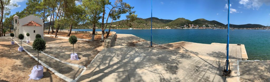 Panoramic photo of view from Lazareto, wedding Ithaca Greece