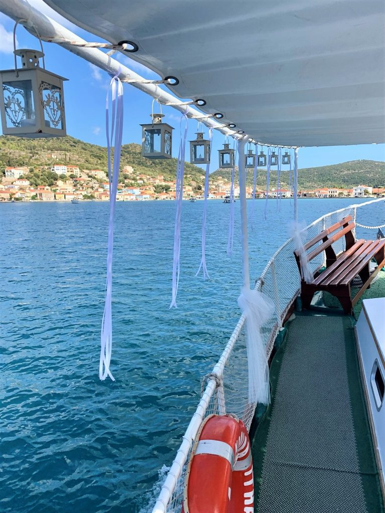 Mana Korina en-route, wedding Ithaca Greece