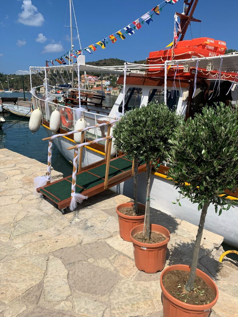 Mana Korina ready and waiting, wedding Ithaca Greece