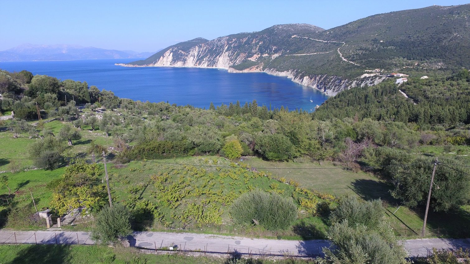 View from land for sale Ithaca Greece, Kolleri