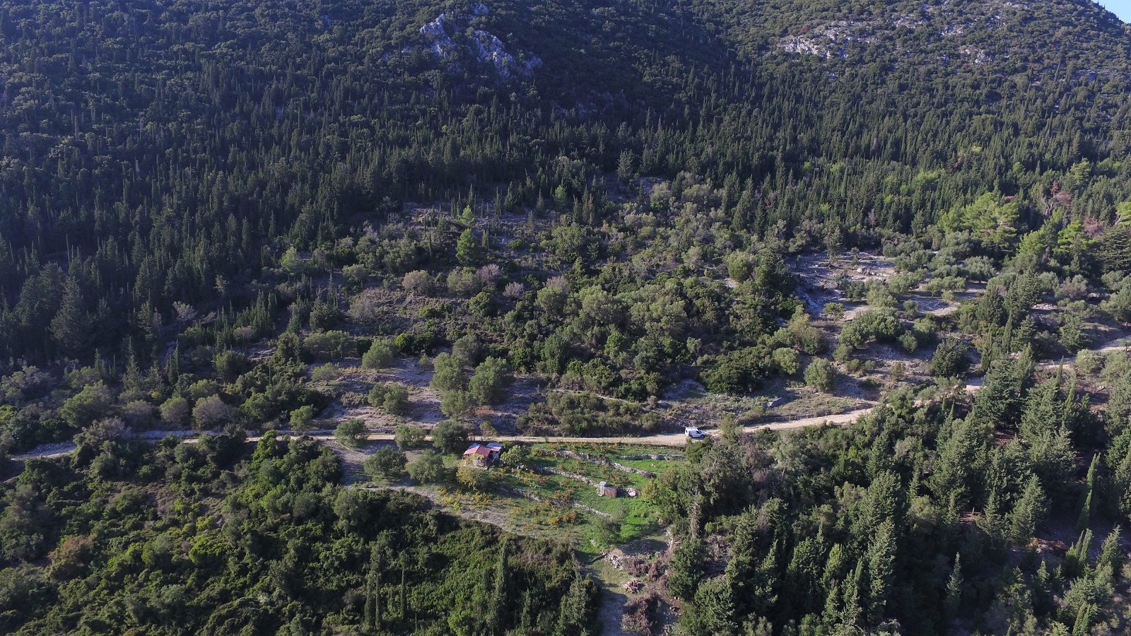 Aerial views of land for sale Ithaca Greece, Stavros