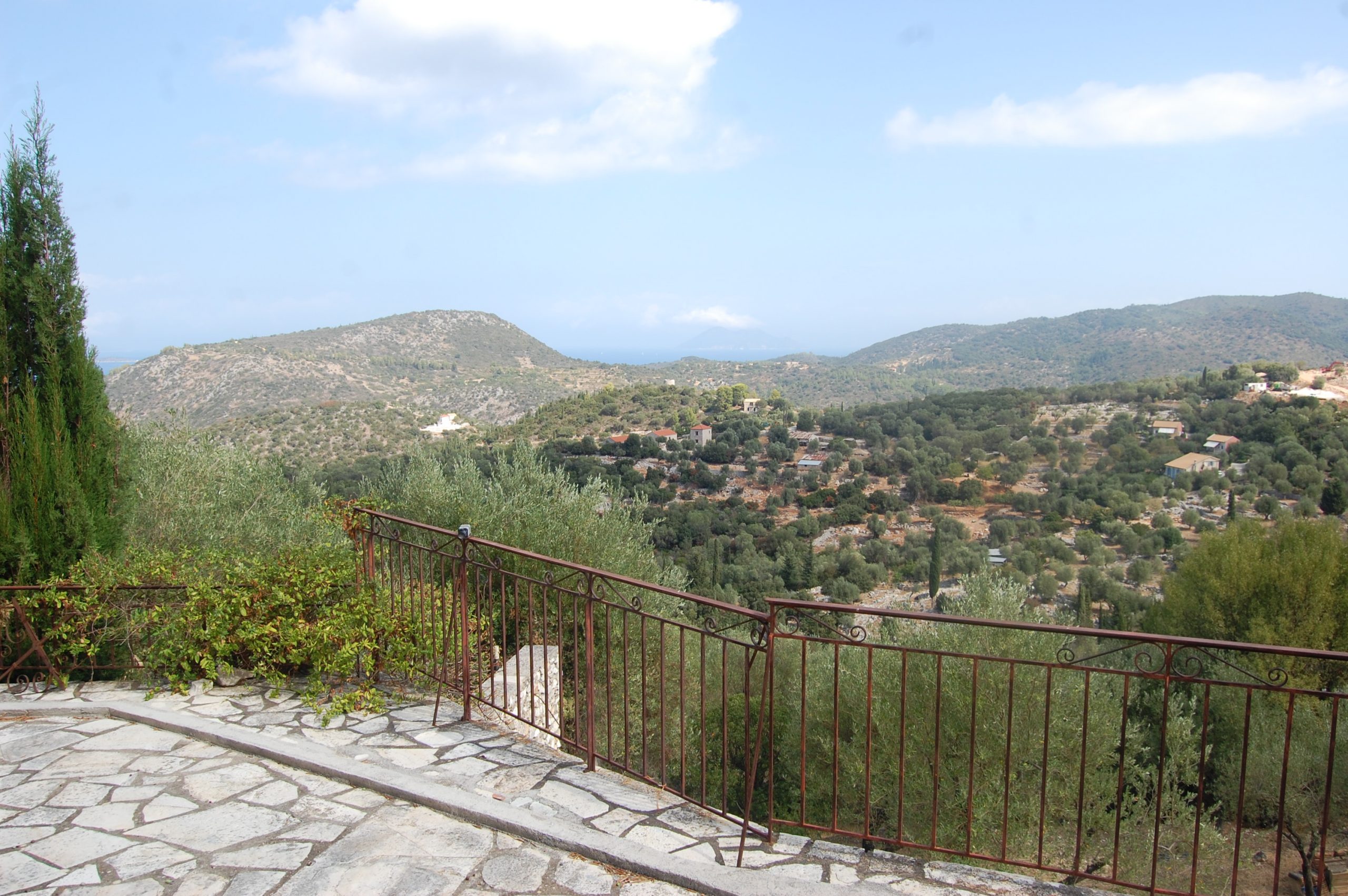 Terrace and sea views of house for sale on Ithaca Greece, Vathi