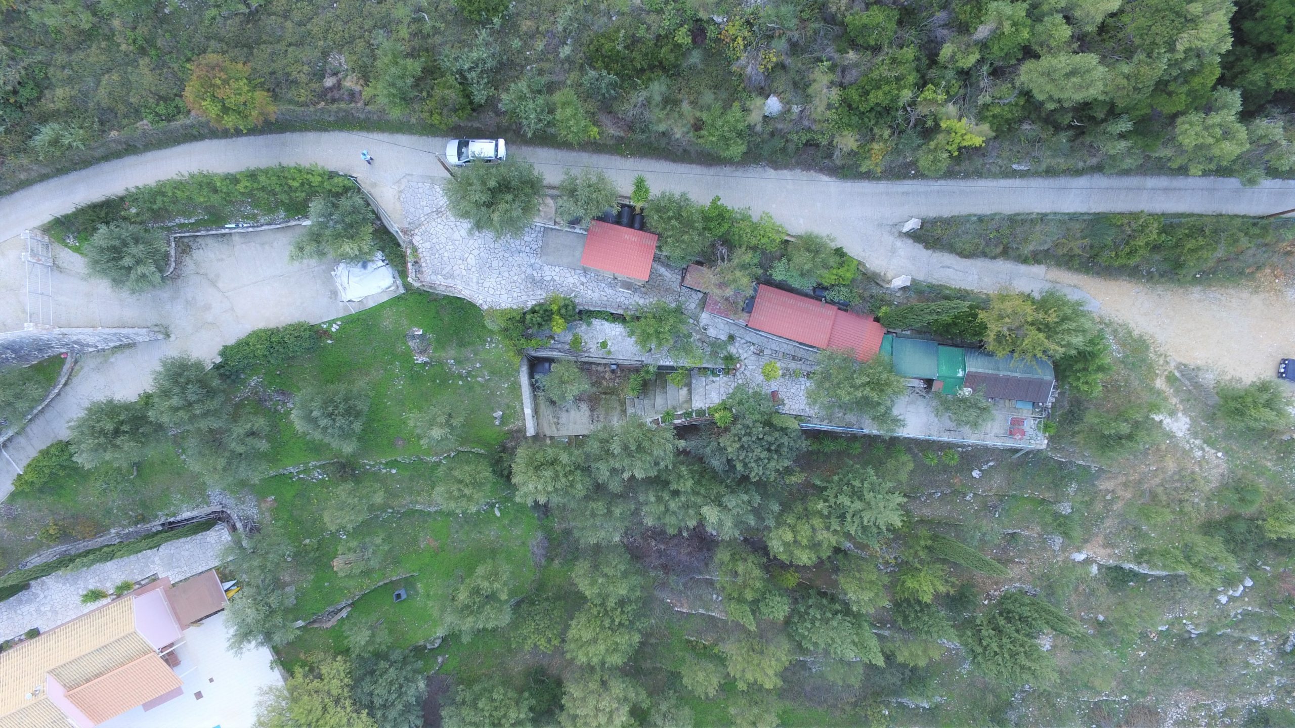 Aerial views of house for sale on Ithaca Greece, Vathi