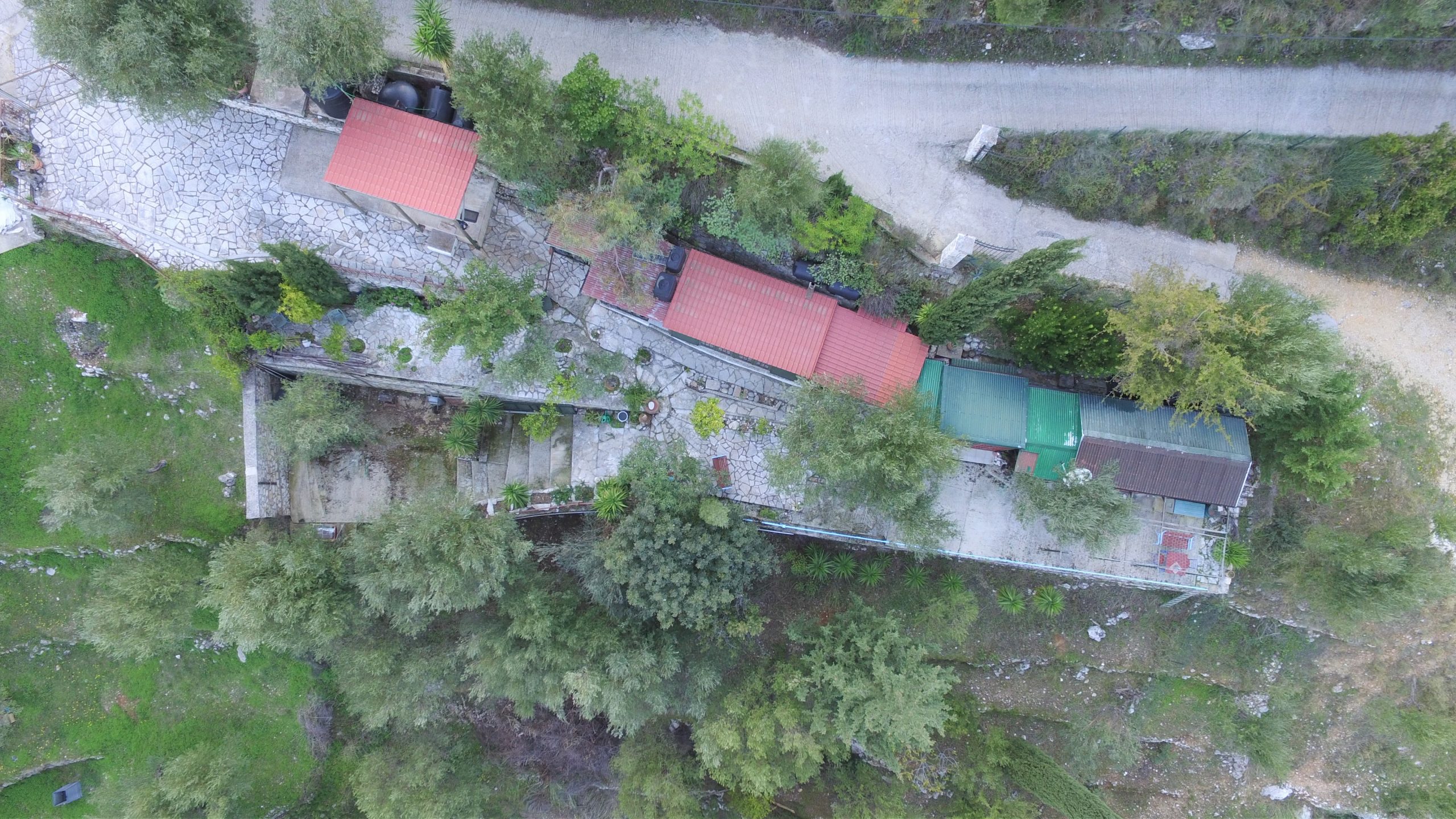 Aerial views of house for sale on Ithaca Greece, Vathi