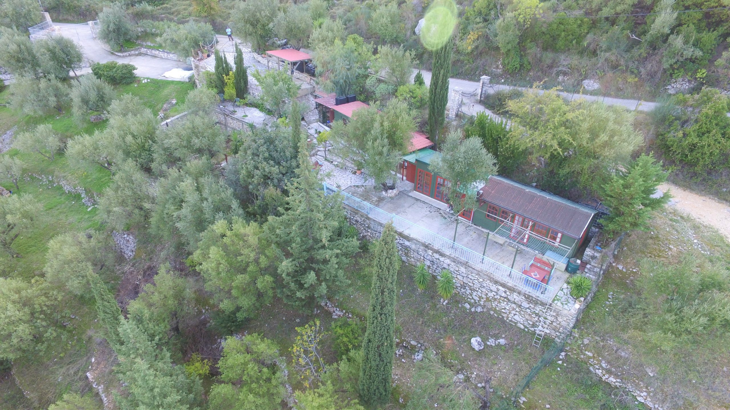 Aerial views of house for sale on Ithaca Greece, Vathi