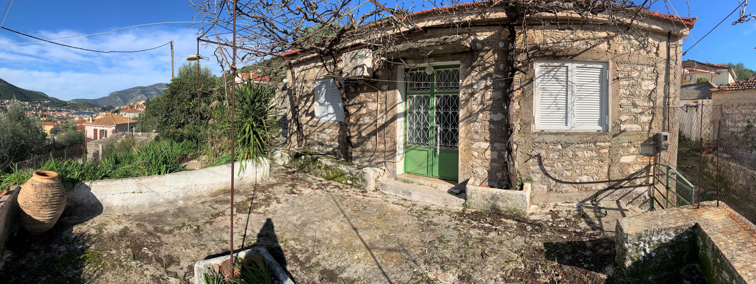 Exterior of house for sale on Ithaca Greece, Vathi