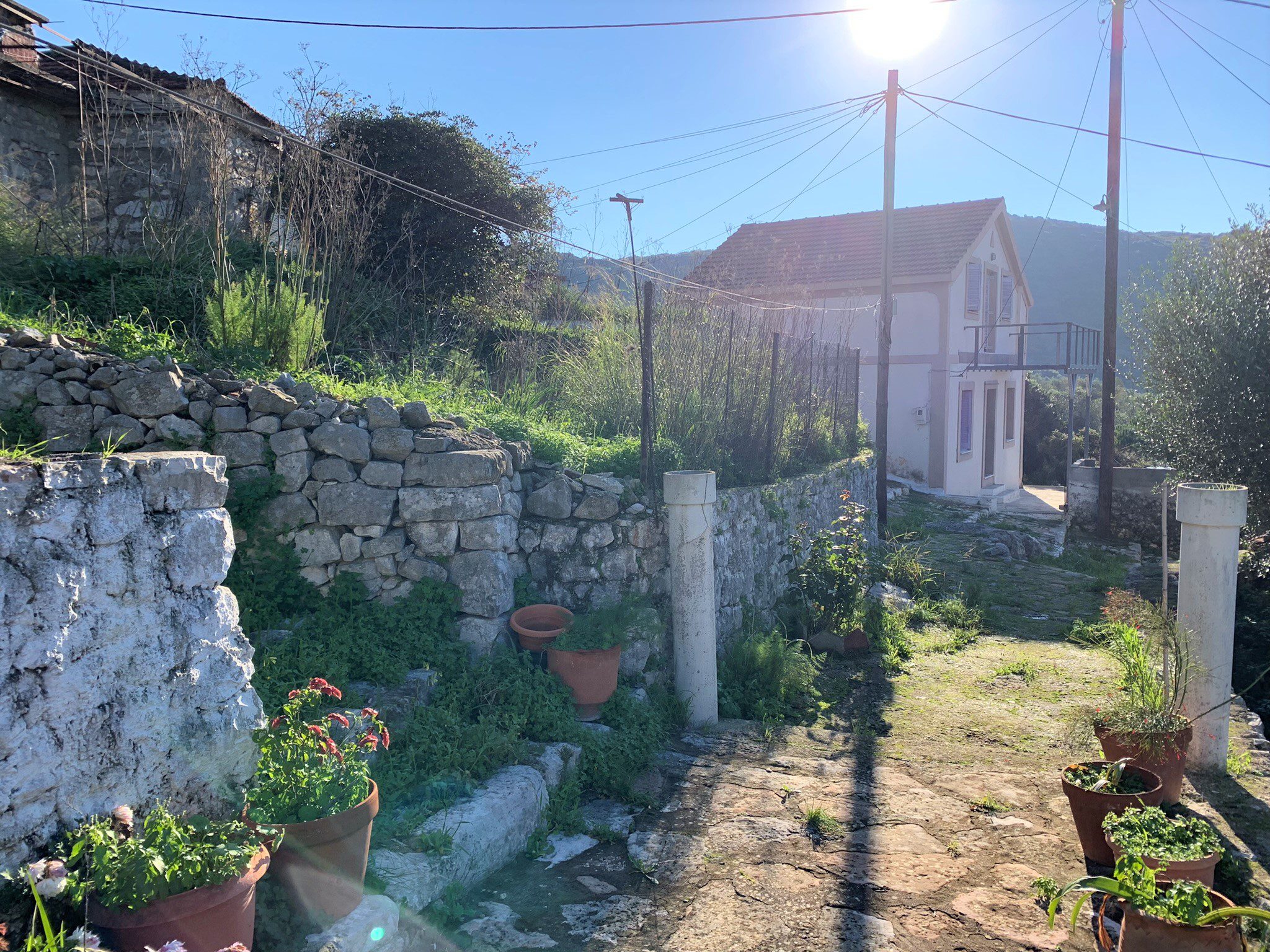 Stone steps to the house for sale on Ithaca Greece, Vathi