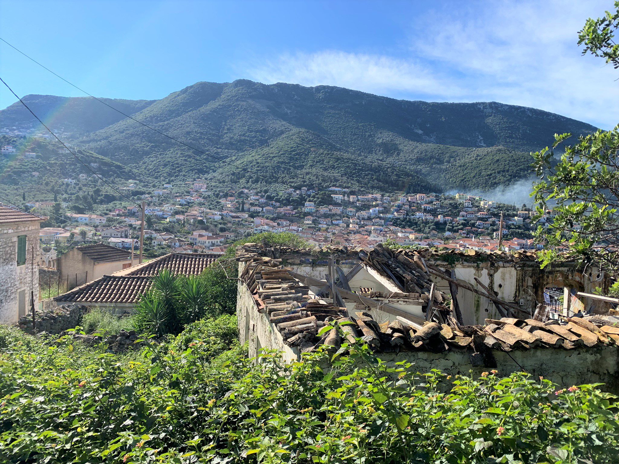 Views from ruin for sale on Ithaca Greece, Vathi